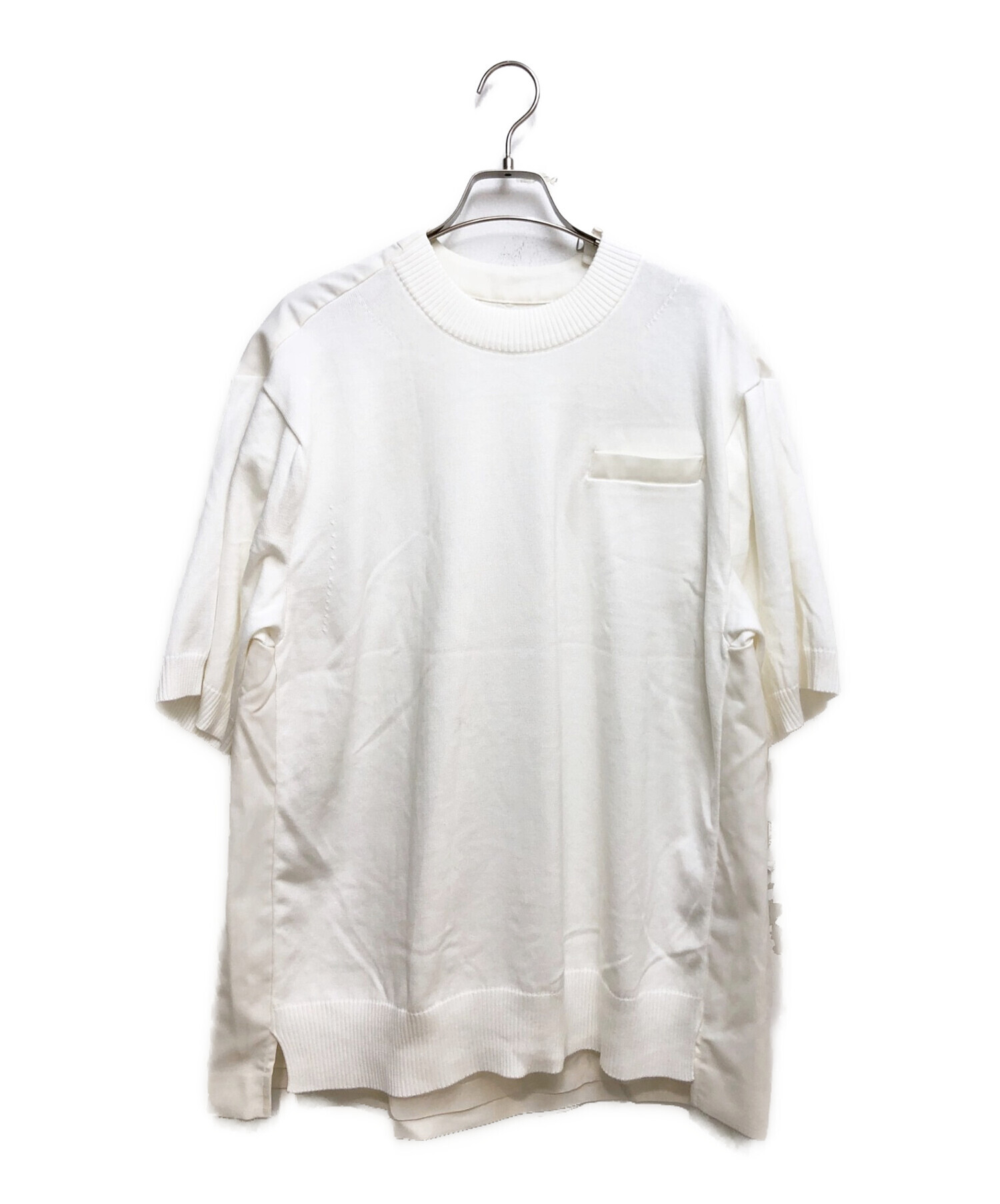 中古・古着通販】sacai (サカイ) 切替Knit Pullover ホワイト サイズ:2