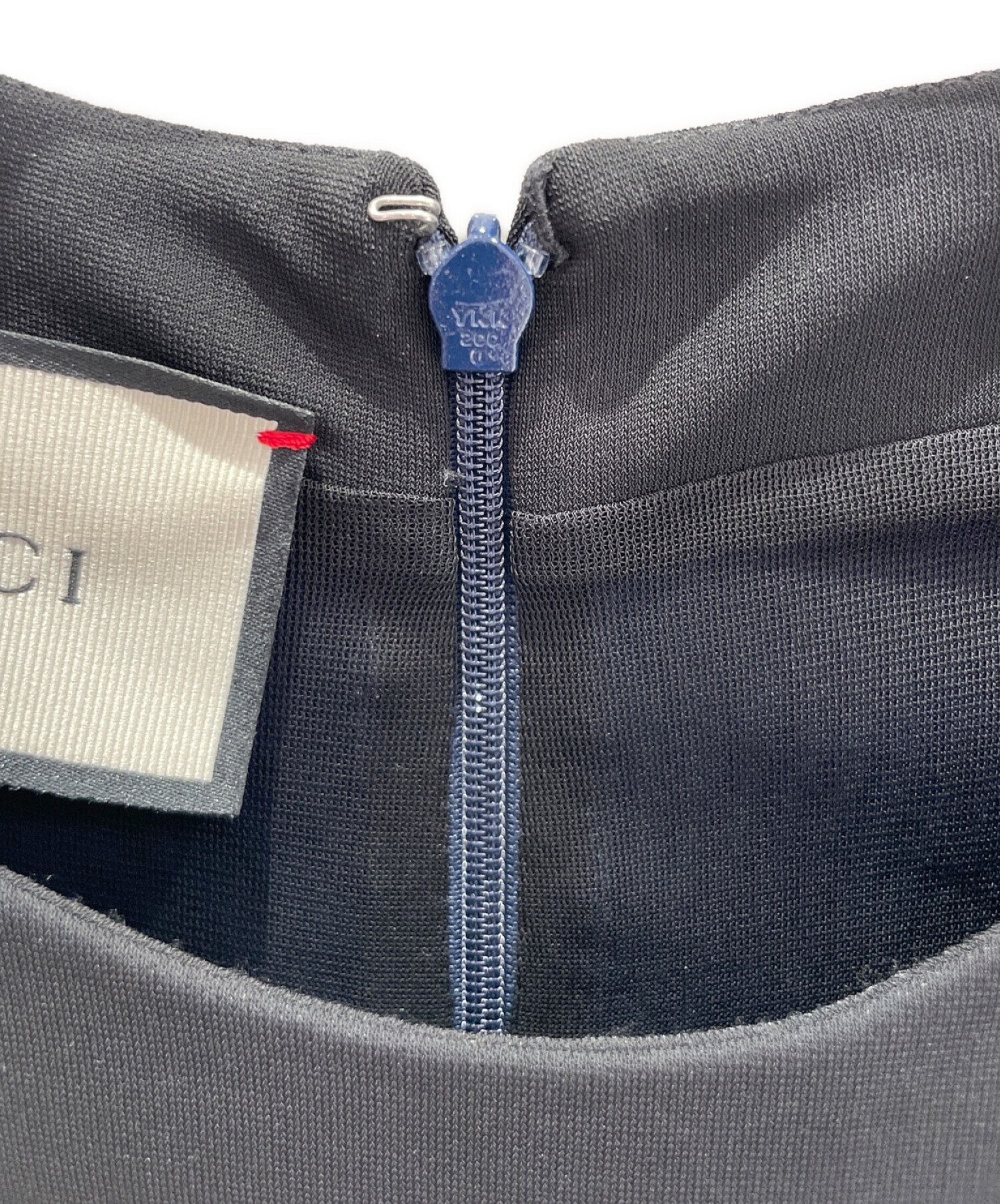 中古・古着通販】GUCCI (グッチ) スカラップフレアワンピース ネイビー 