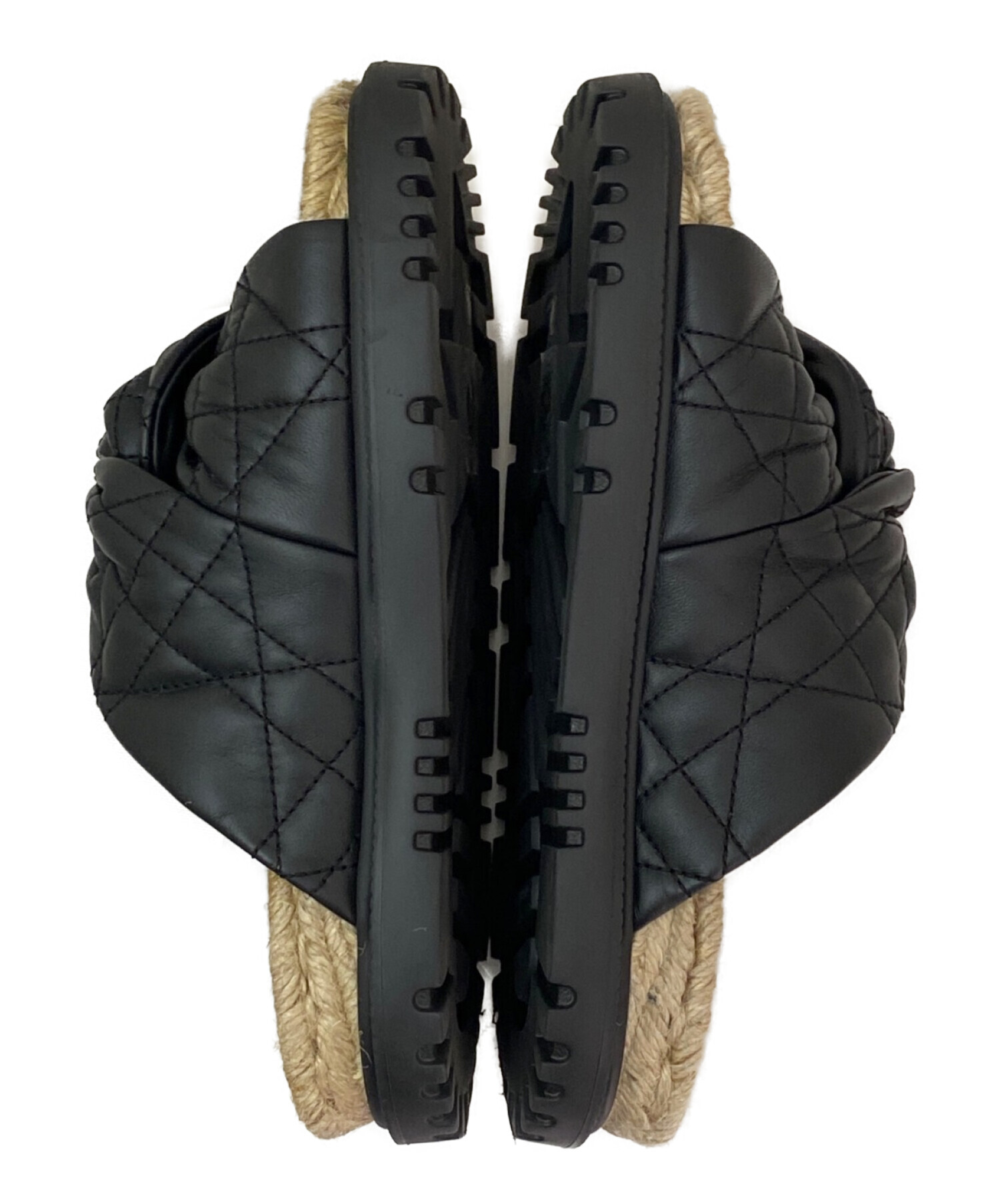 Christian Dior◇ウェッジソールバンドデザインサンダル/36/BLK