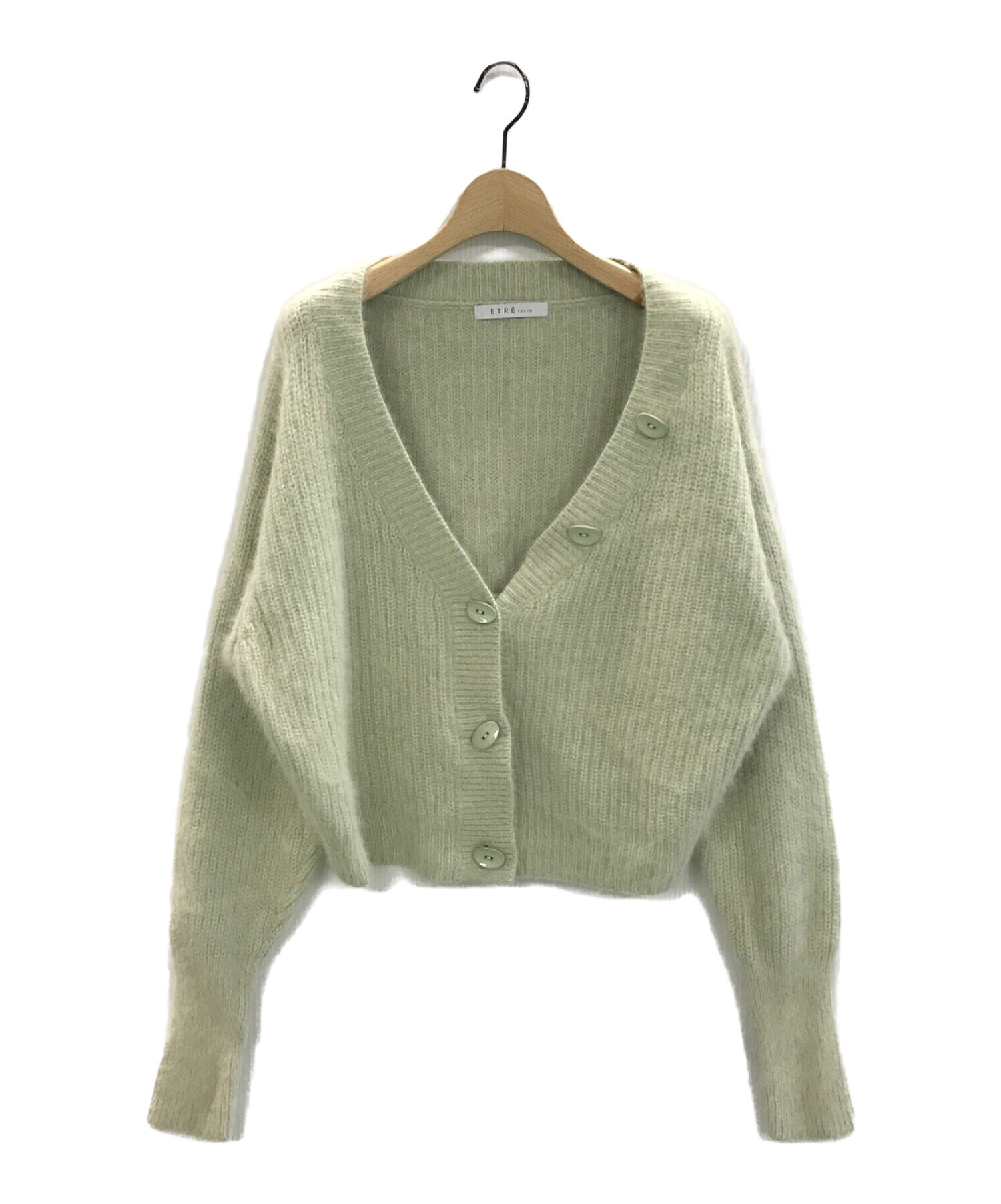 未使用 ETRÉ TOKYO FOXニットショートカーディガン ふらふわ 緑 ETRE TOKYO FOXニットショートカーディガン グリーン - メルカリ