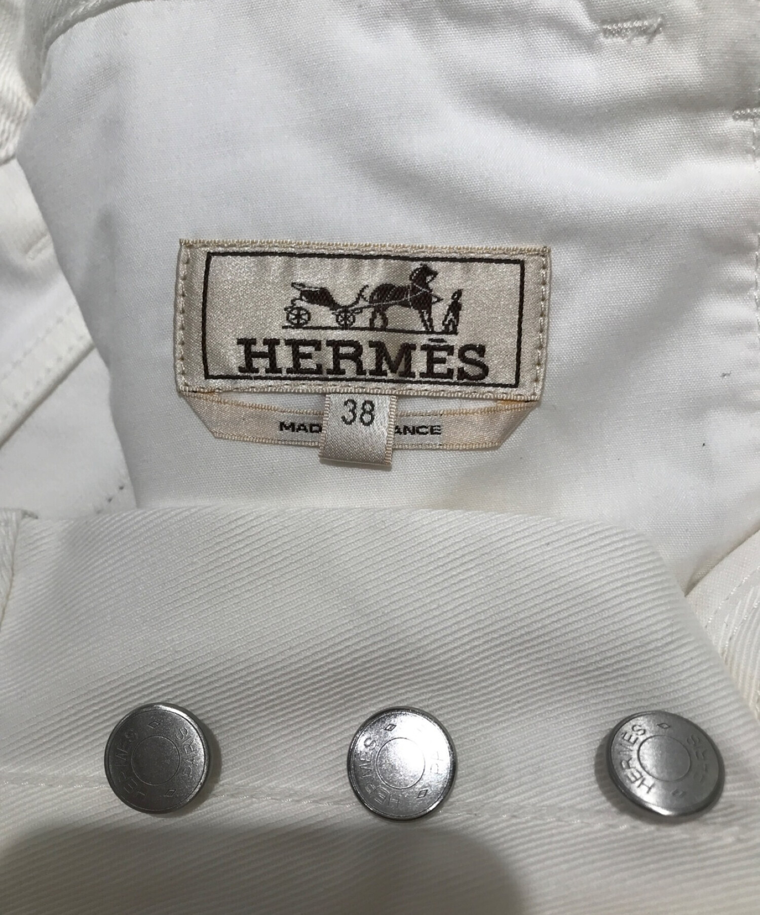 中古・古着通販】HERMES (エルメス) パンツ ホワイト サイズ:38 
