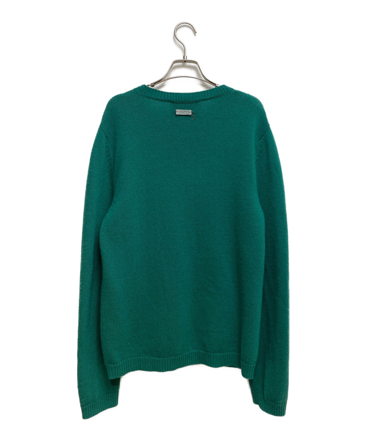 中古・古着通販】GUCCI (グッチ) タイガージャガードニット グリーン