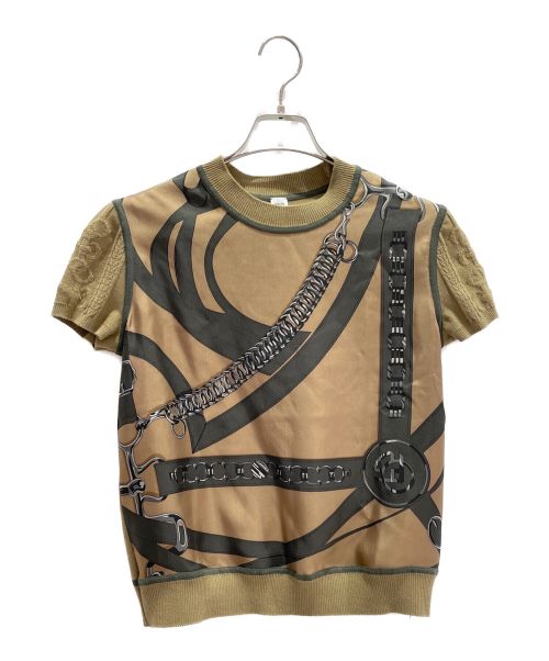 中古・古着通販】HERMES (エルメス) シルクウール切替ショートスリーブ