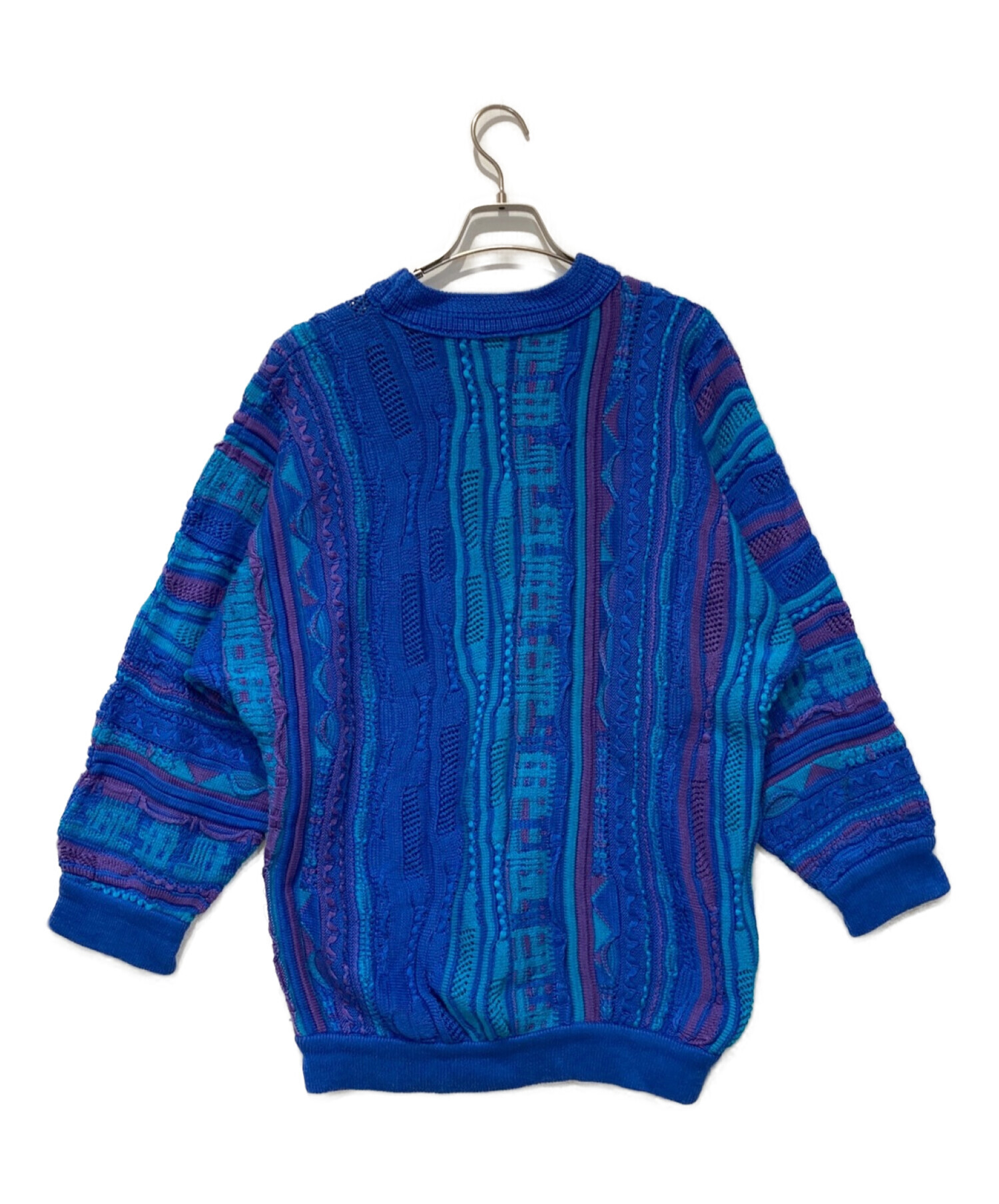 中古・古着通販】Coogi (クージー) 3Dニット ブルー×パープル 中古・古着通販】Coogi (クージー) 3Dニット ブルー×パープル