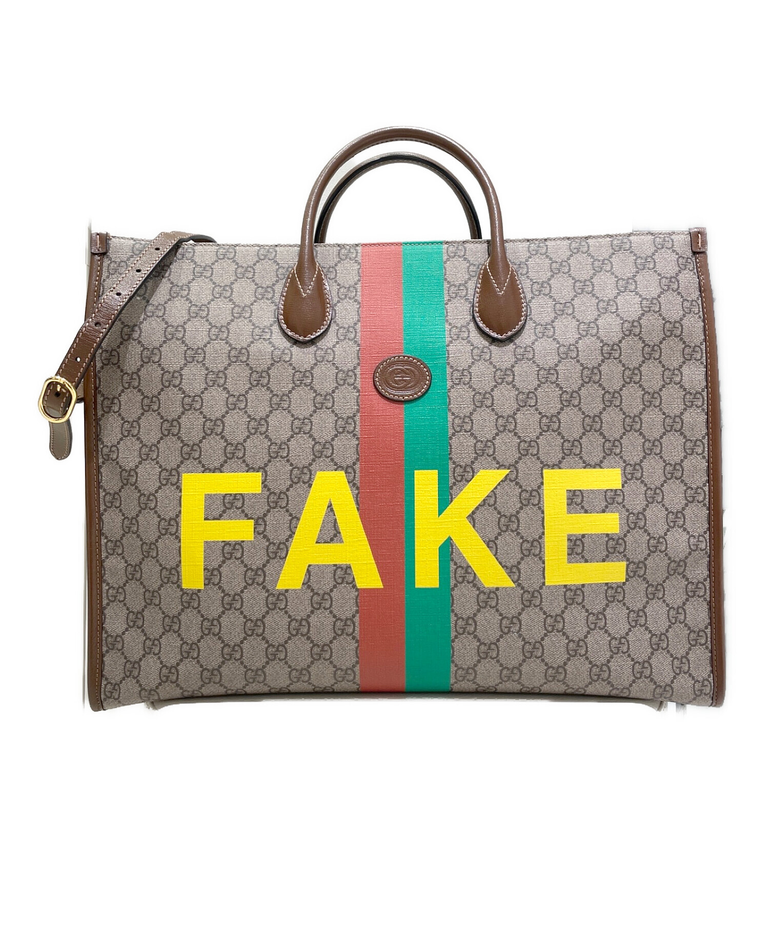 ✨️外側新品同様！✨️GUCCI　GGスプリーム　FAKE/NOT　箱袋付き グッチ 財布 偽物 GGスプリーム FAKE/NOT ラウンドジップ 6361692GCAG8280