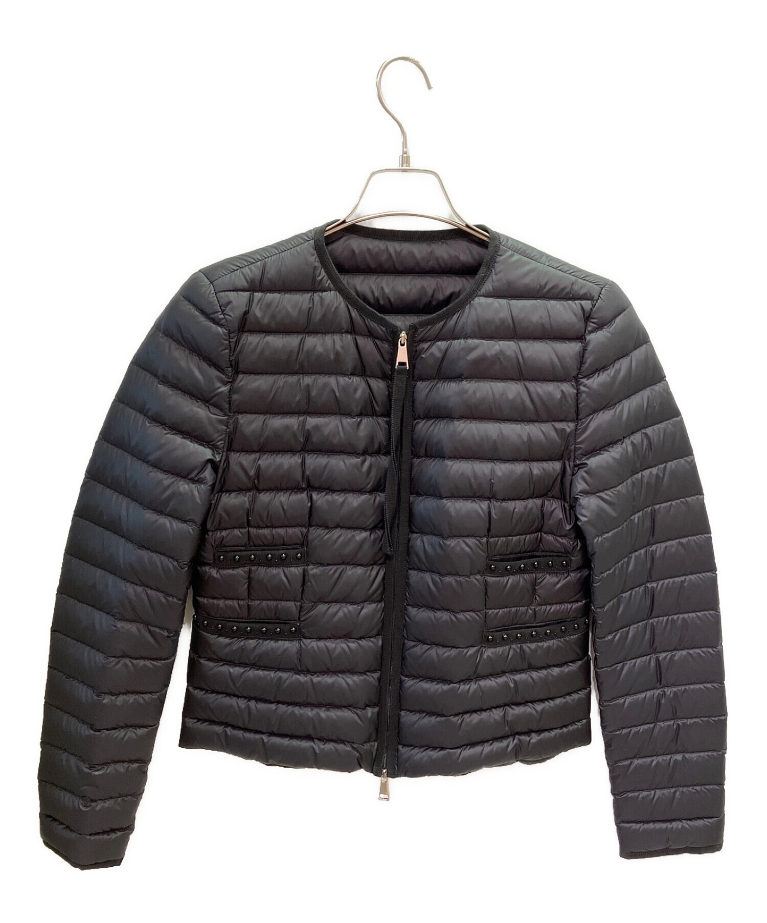 中古・古着通販】MONCLER (モンクレール) スタッズ付ノーカラーダウン 