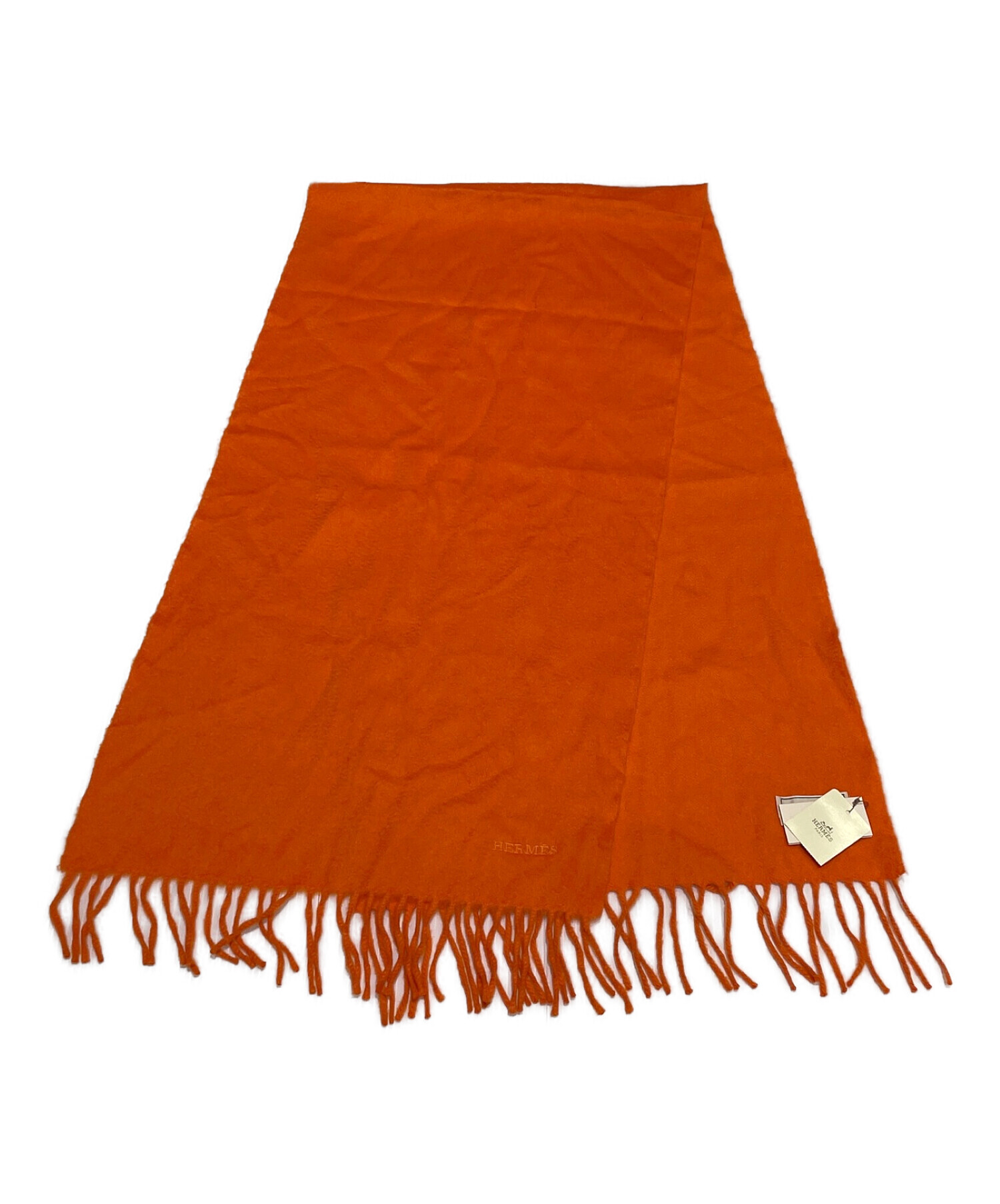 中古・古着通販】HERMES (エルメス) カシミヤストール オレンジ