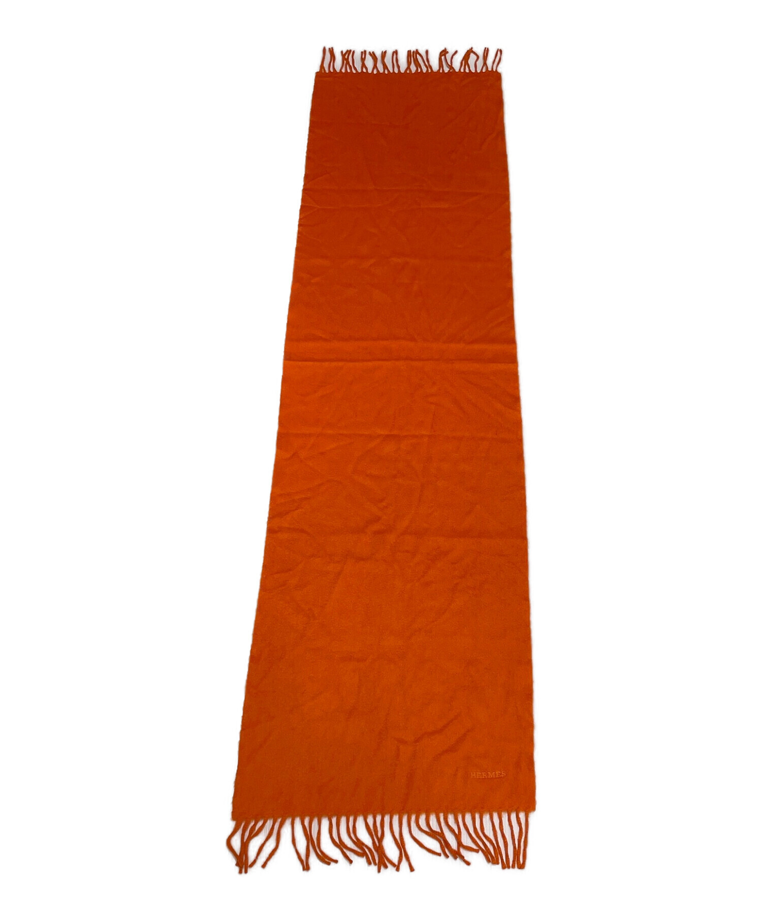 中古・古着通販】HERMES (エルメス) カシミヤストール オレンジ