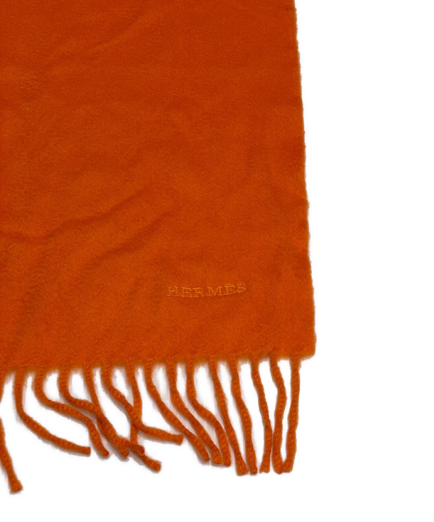 中古・古着通販】HERMES (エルメス) カシミヤストール オレンジ