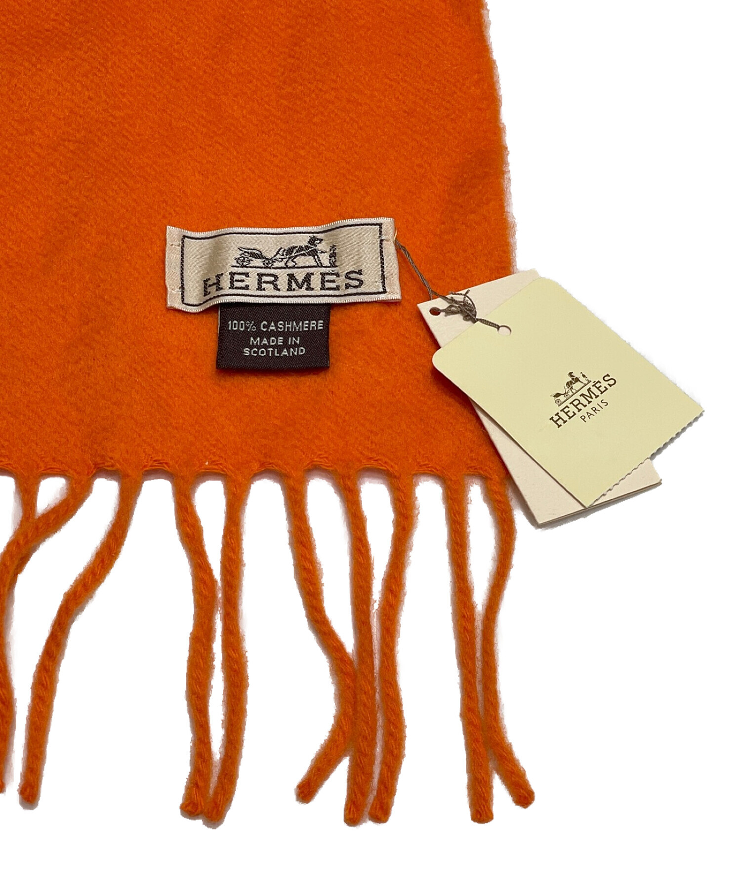 中古・古着通販】HERMES (エルメス) カシミヤストール オレンジ