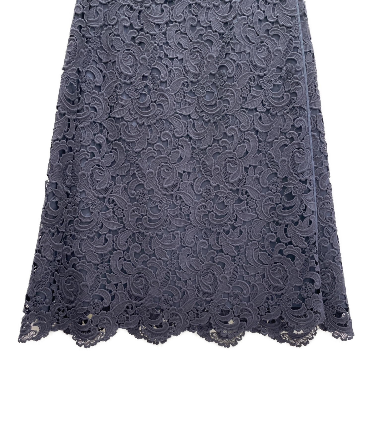 Drawer ドゥロワー レースラップスカート ネイビー サイズ38 Drawer