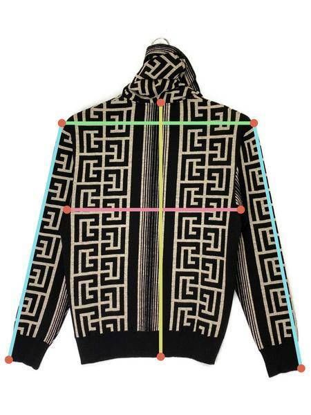 【ほぼ未使用】BALMAIN モノグラム パーカー 中古・古着通販】BALMAIN (バルマン) マキシモノグラム ウールパーカー