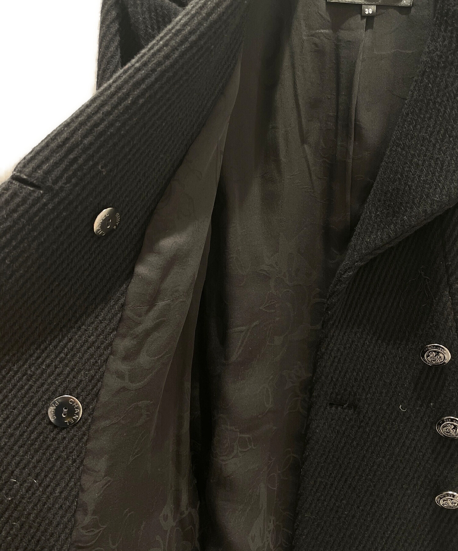 中古・古着通販】CHANEL (シャネル) Pコート ブラック サイズ:38