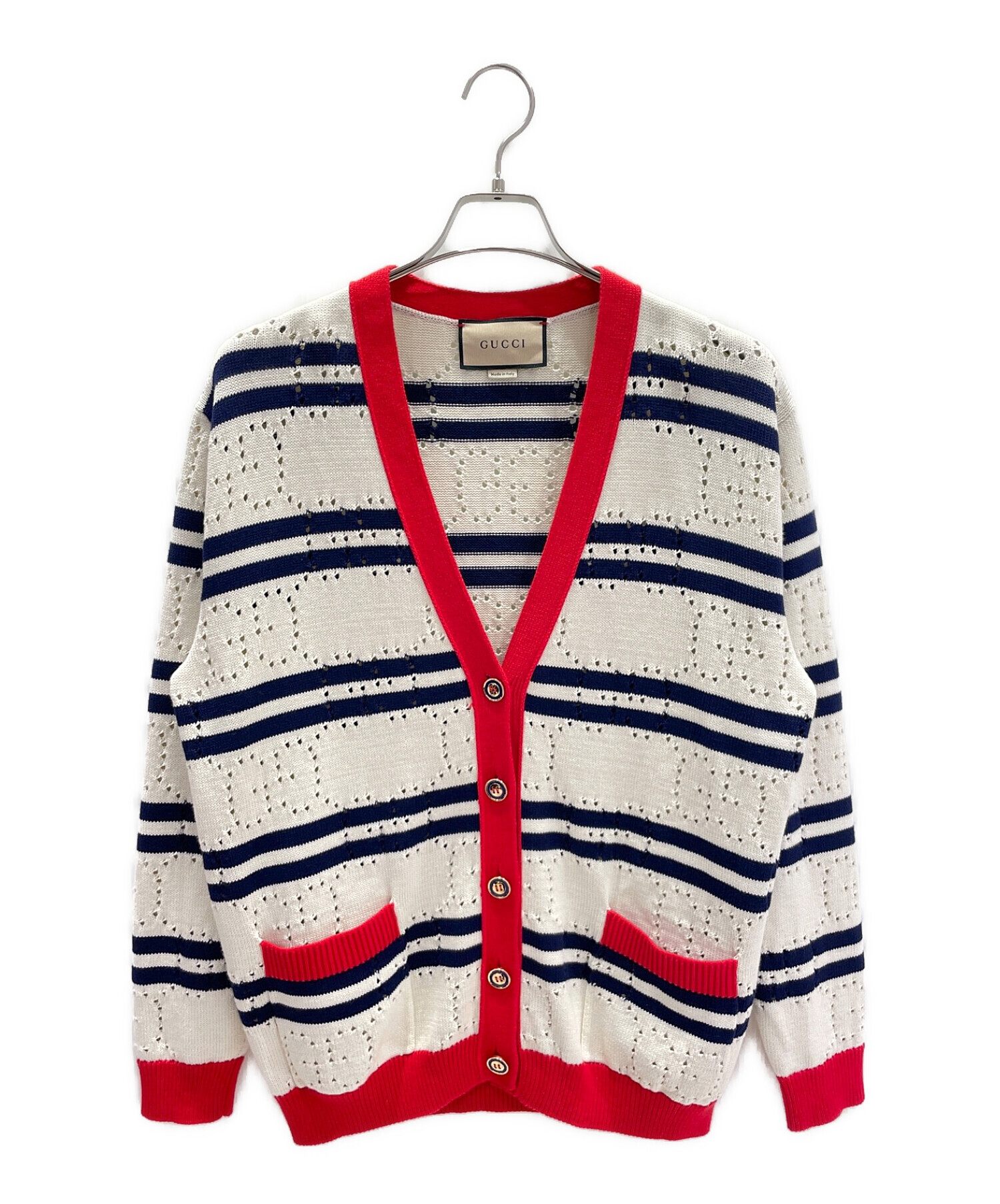 中古・古着通販】GUCCI (グッチ) GGニット ストライプ コットン