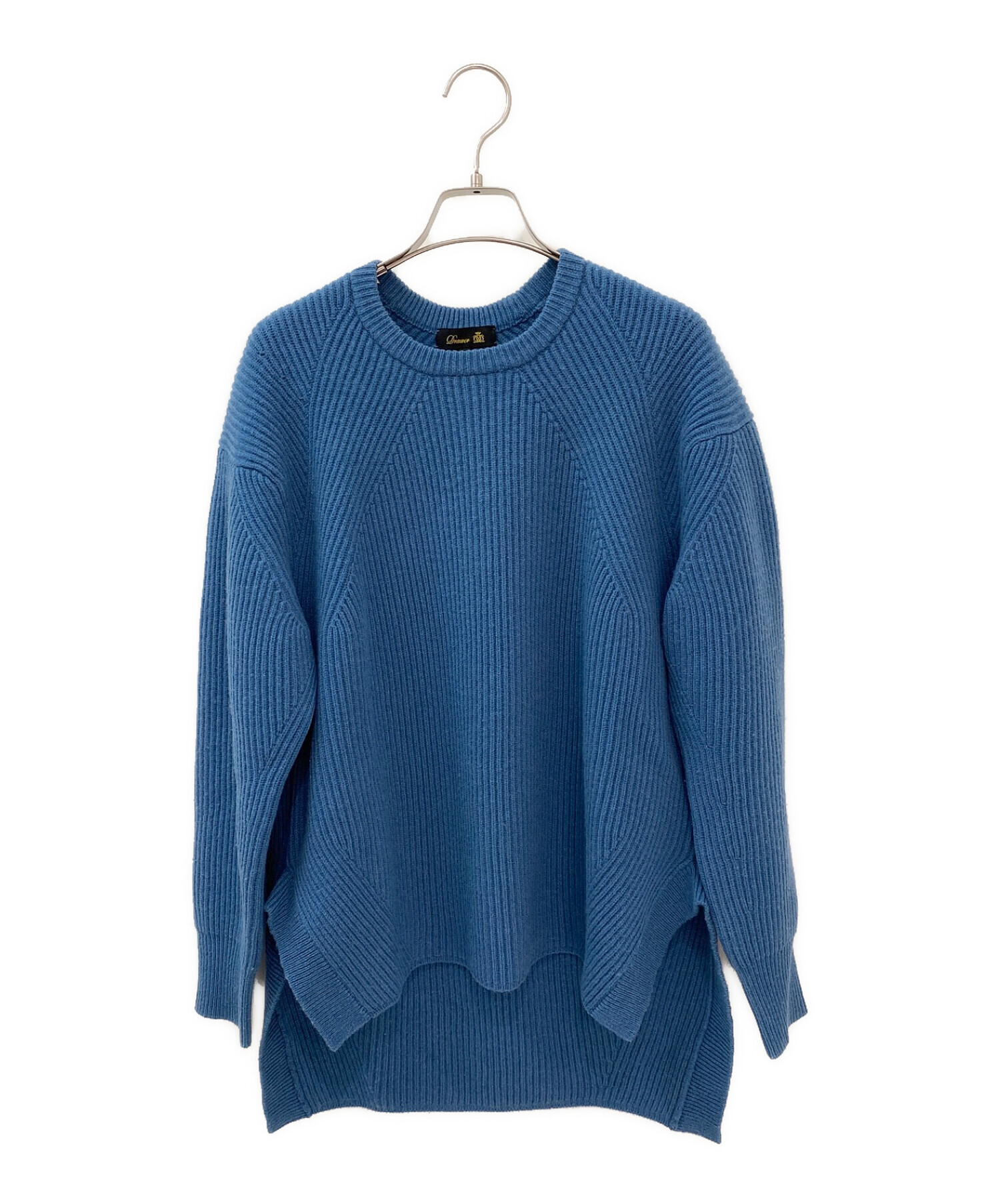 【タグ付新品】DRAWER ドゥロワー ウールトップス 中古・古着通販】DRAWER (ドゥロワー) 9G畦編みクルーネックニット