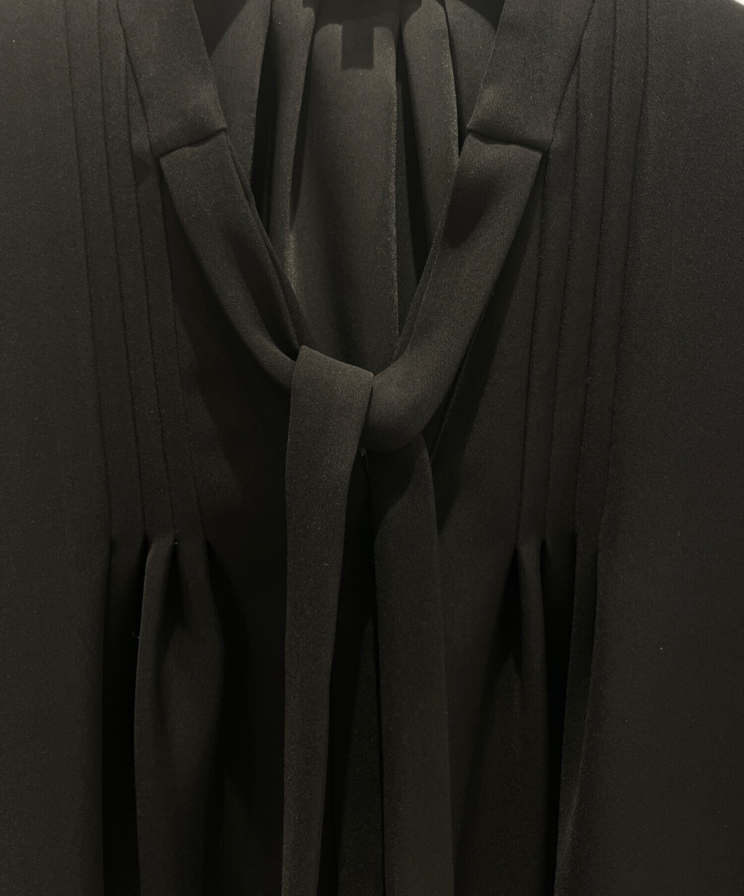 中古・古着通販】ENFOLD (エンフォルド) LAYERED-CUFF BLOUSE ブラック