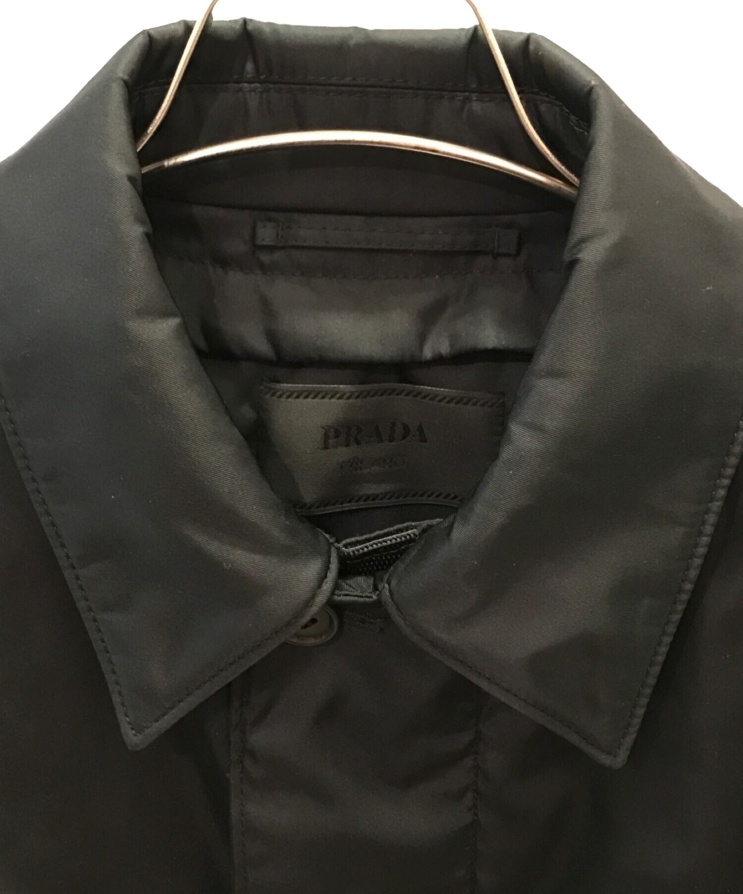 中古・古着通販】PRADA (プラダ) Re Nylonステンカラーコート ブラック