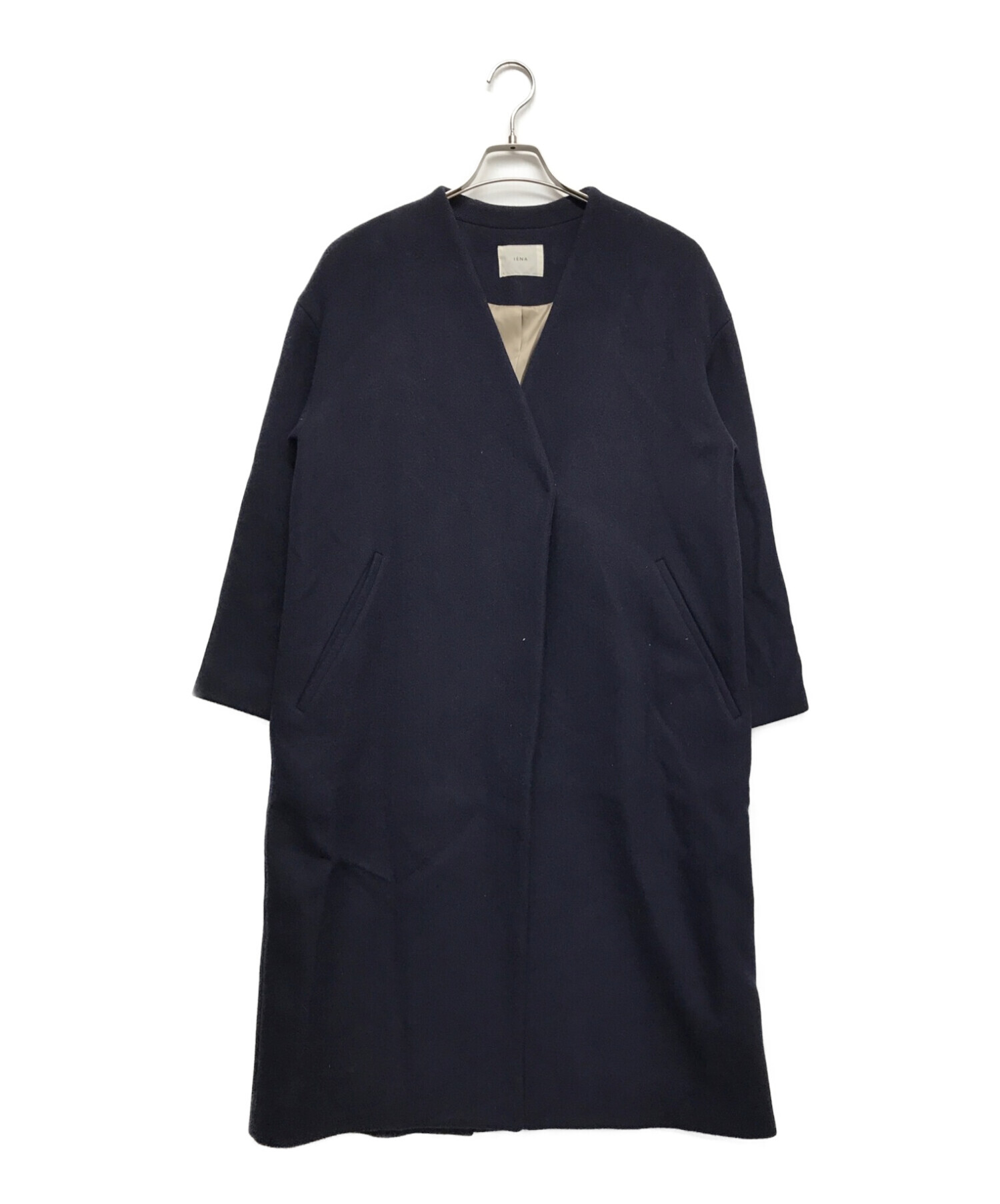 IENA manteco ネイビーノーカラーコート IENA MANTECOノーカラーコート ネイビー 34 SHIPS ノーカラーコート