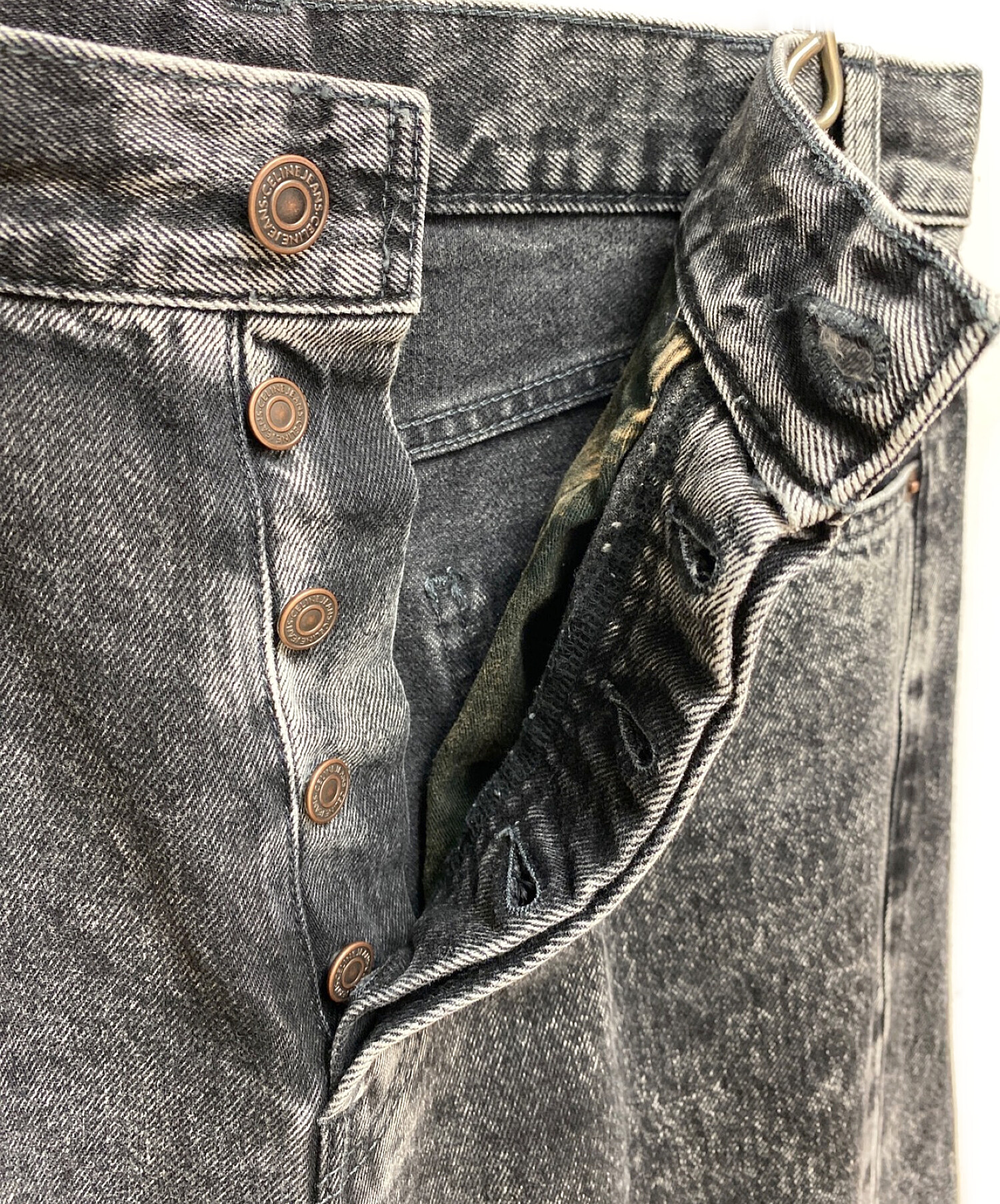 セリーヌ CELINE 「Acid Grey Wash Denim」 カートウォッシュデニムパンツ ブラック サイズ：27 中古・古着通販CELINE (セリーヌ) アシッドグレーウォッシュ カート