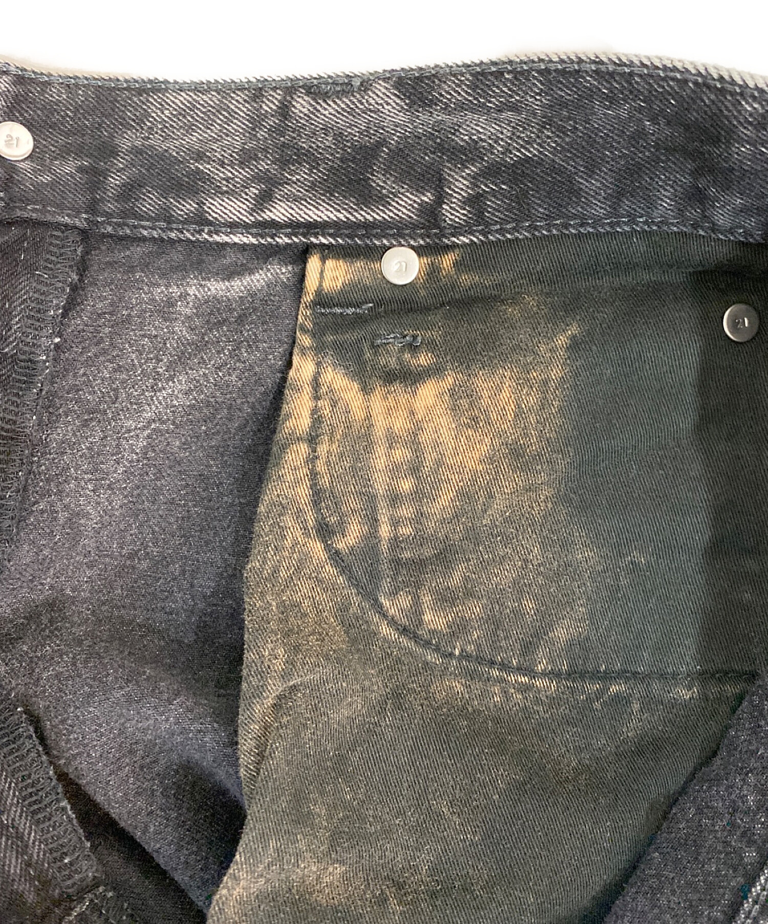 セリーヌ CELINE 「Acid Grey Wash Denim」 カートウォッシュデニムパンツ ブラック サイズ：27 中古・古着通販CELINE (セリーヌ) アシッドグレーウォッシュ カート