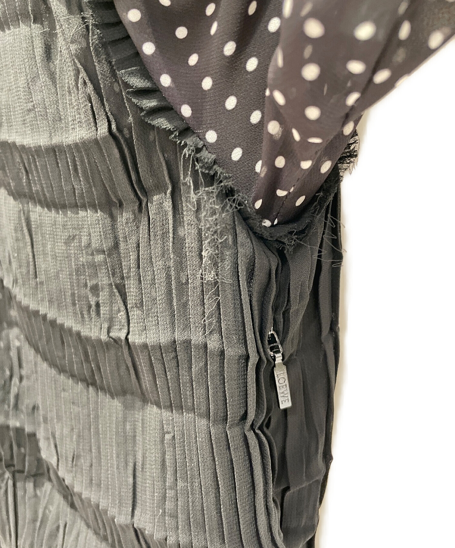 中古・古着通販】LOEWE (ロエベ) ドット切替プリーツワンピース