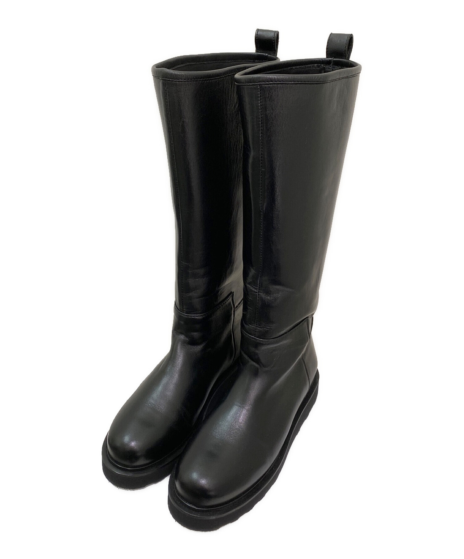 未使用品✨　CAMINANDO　ロングブーツ　レザーブーツ　ブラック 中古・古着通販】Caminando (カミナンド) RIDING LONG BOOTS ブラック