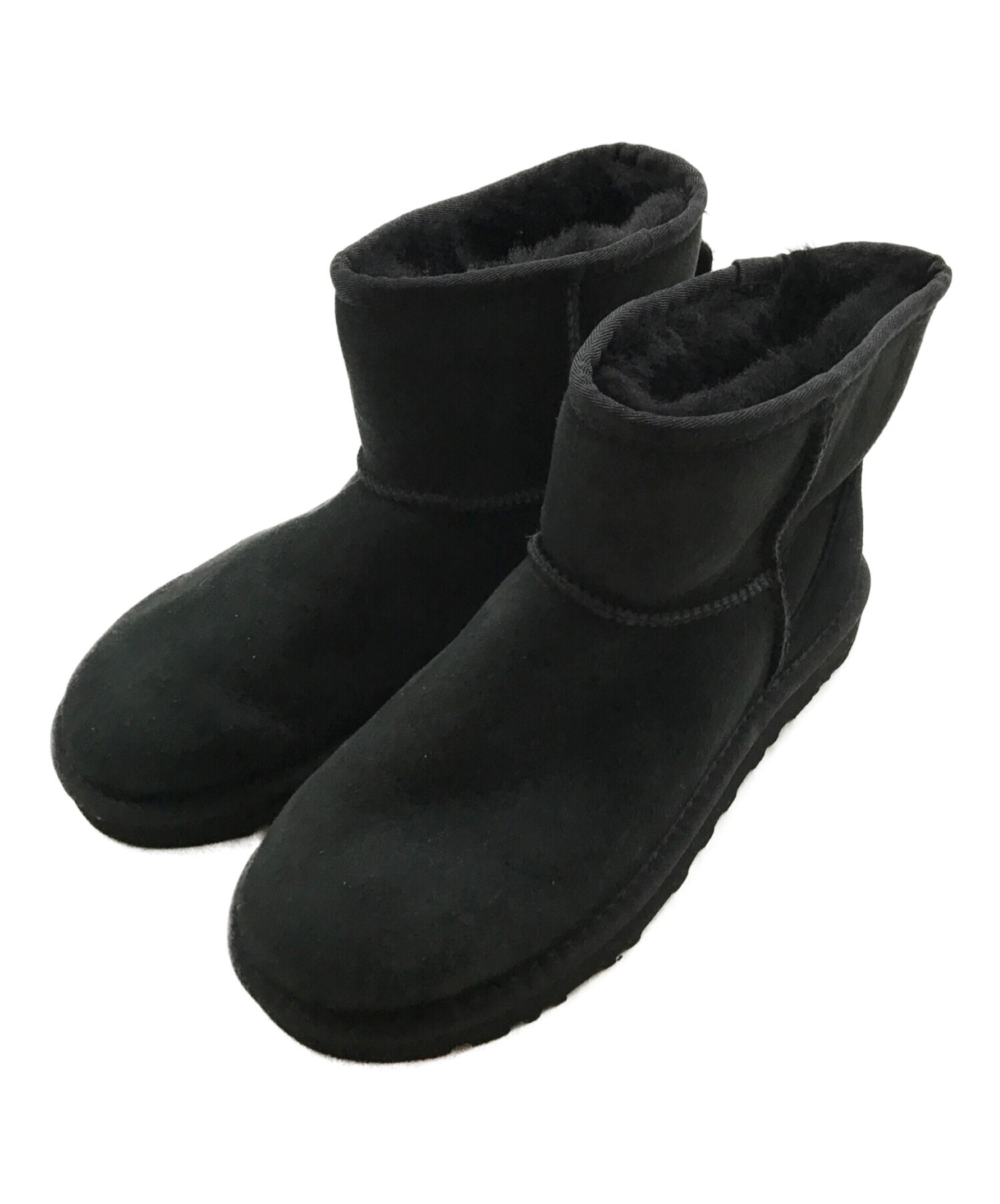 UGG スエード 厚底 ムートンブーツ 25cm 黒 UGG ブラック ムートンブーツ 25cm UGG スエード 厚底 ムートンブーツ