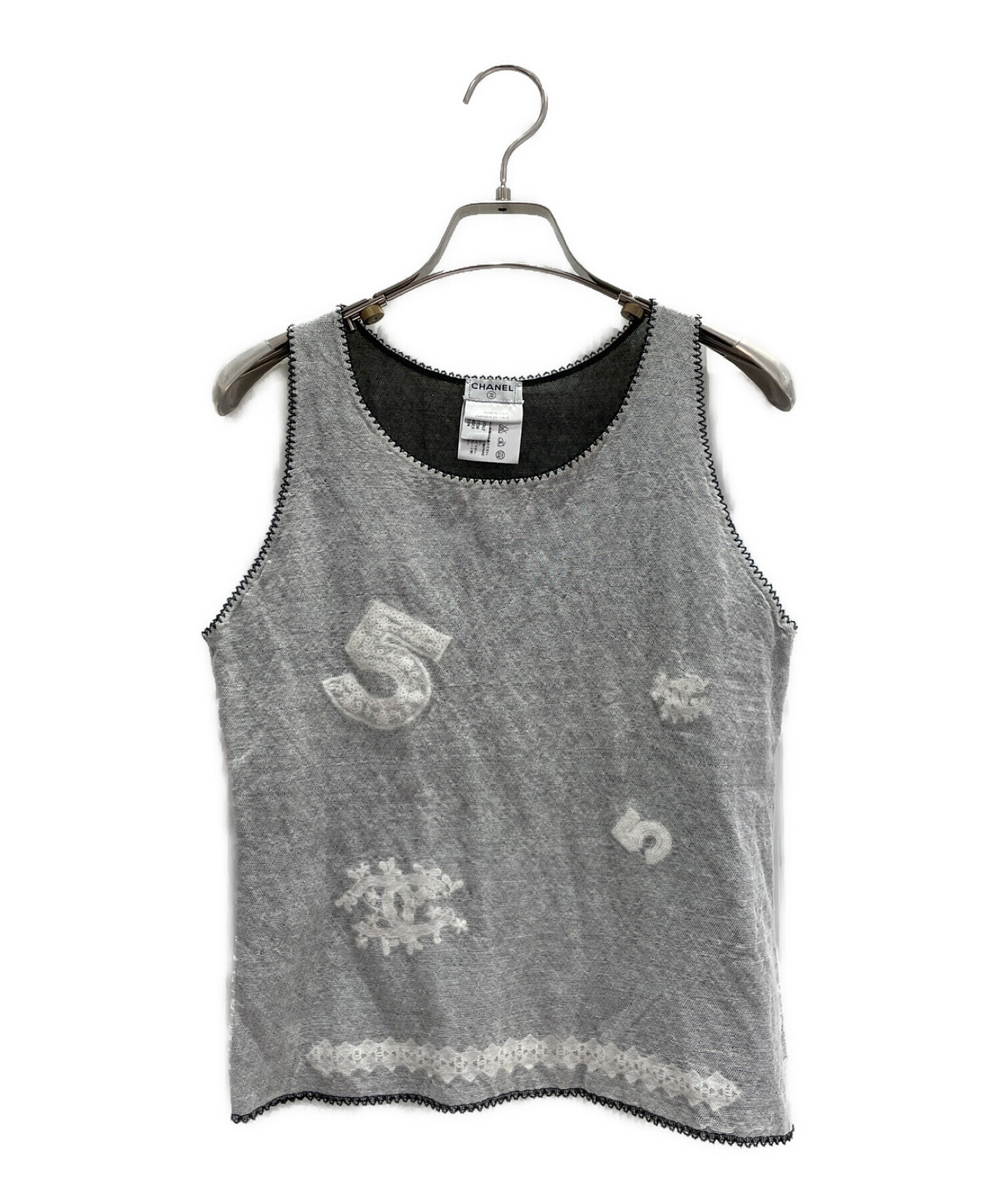 中古・古着通販】CHANEL (シャネル) EMBELLISHEDタンクトップ サイズ 