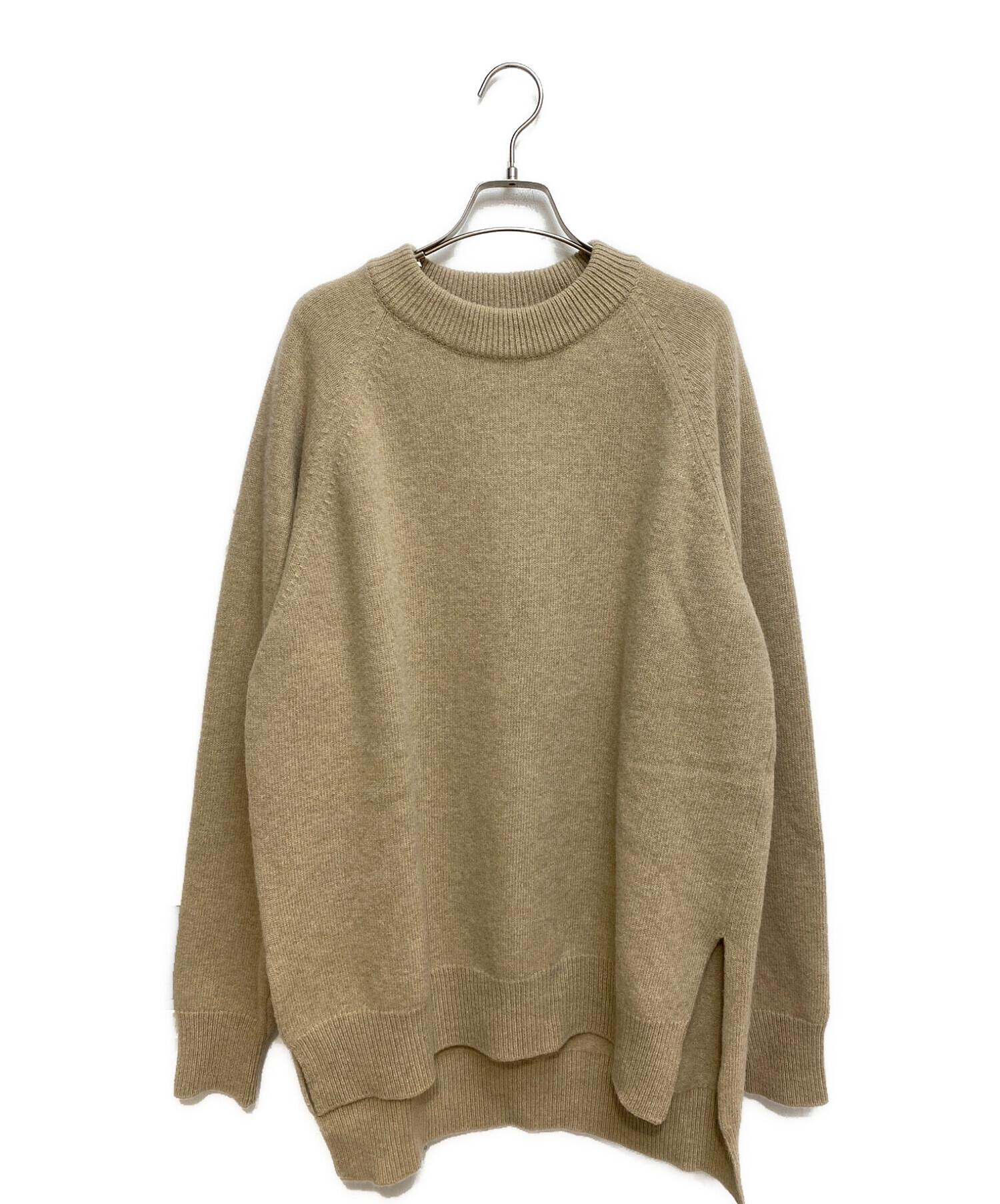JIL SANDER ベージュ ニット 46 中古・古着通販】JIL SANDER (ジルサンダー) スリットニット ベージュ