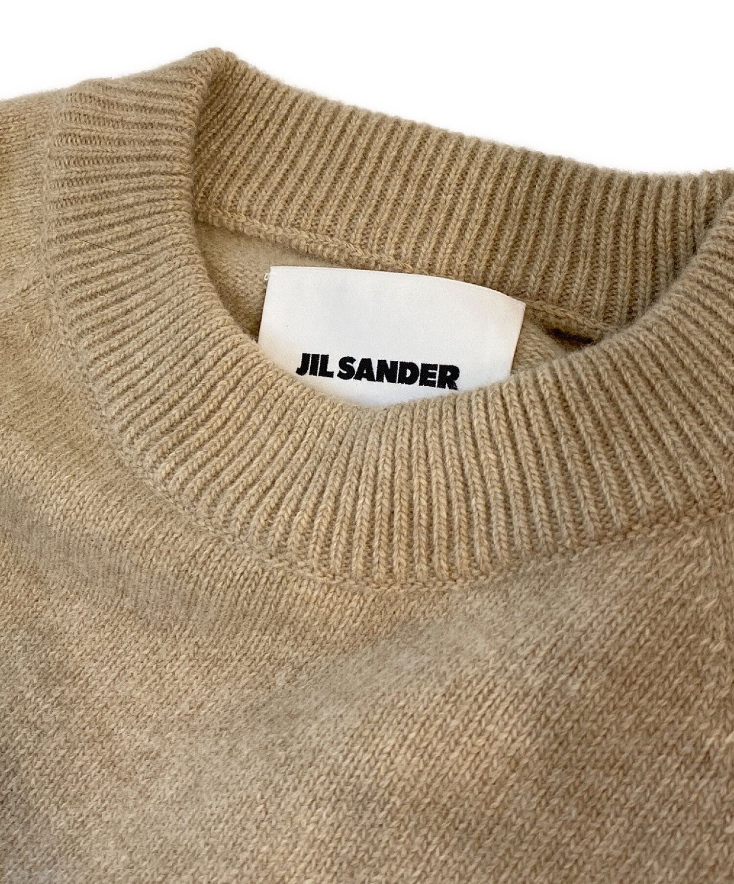 JIL SANDER ベージュ ニット 46 中古・古着通販】JIL SANDER (ジルサンダー) スリットニット ベージュ