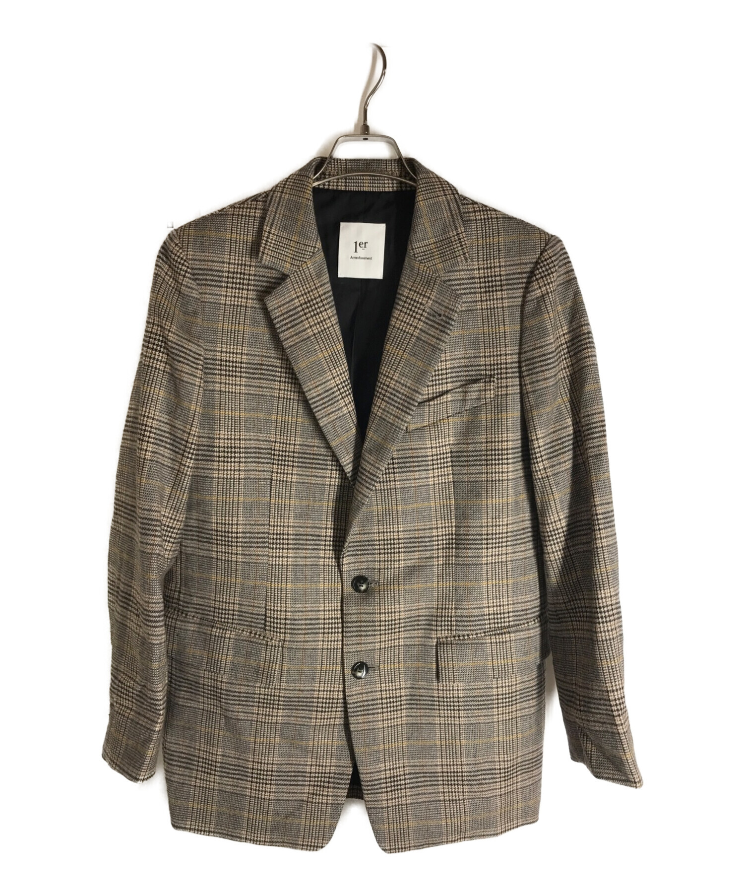 1er Arrondissement グレンチェックシングルブレストジャケット