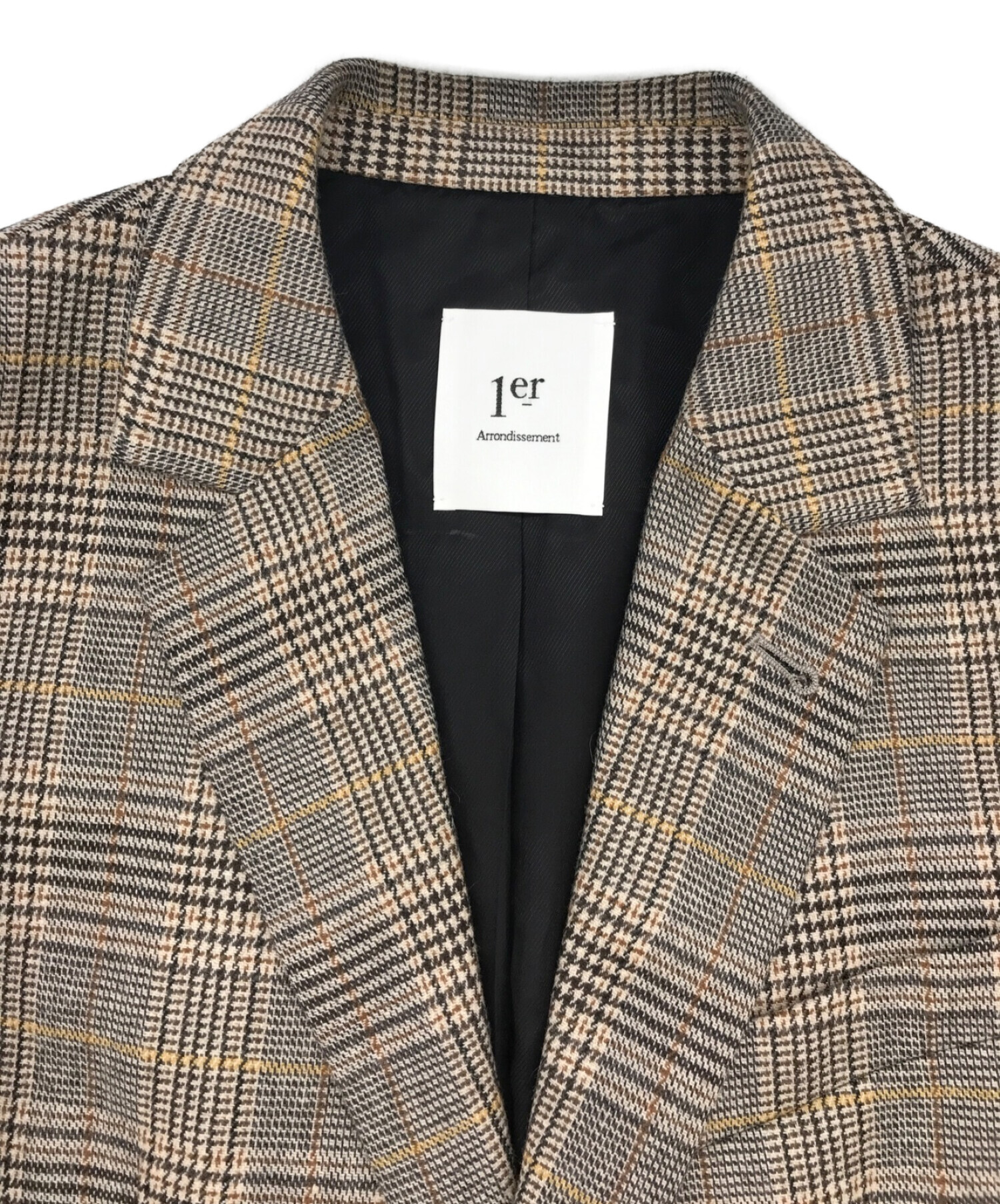 1er Arrondissement グレンチェックシングルブレストジャケット
