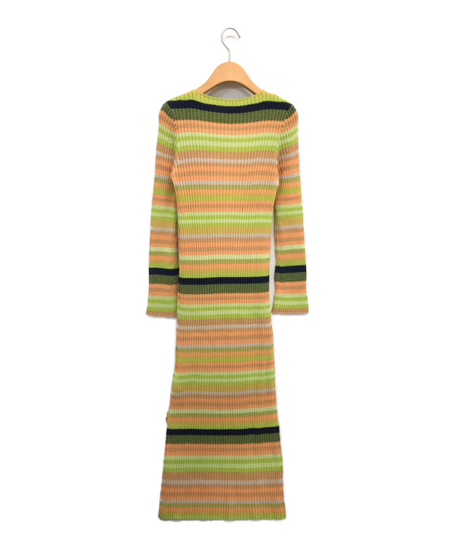 中古・古着通販】AMERI (アメリ) MULTI BORDER KNIT DRESS 中古・古着通販】AMERI (アメリ) MULTI BORDER KNIT DRESS