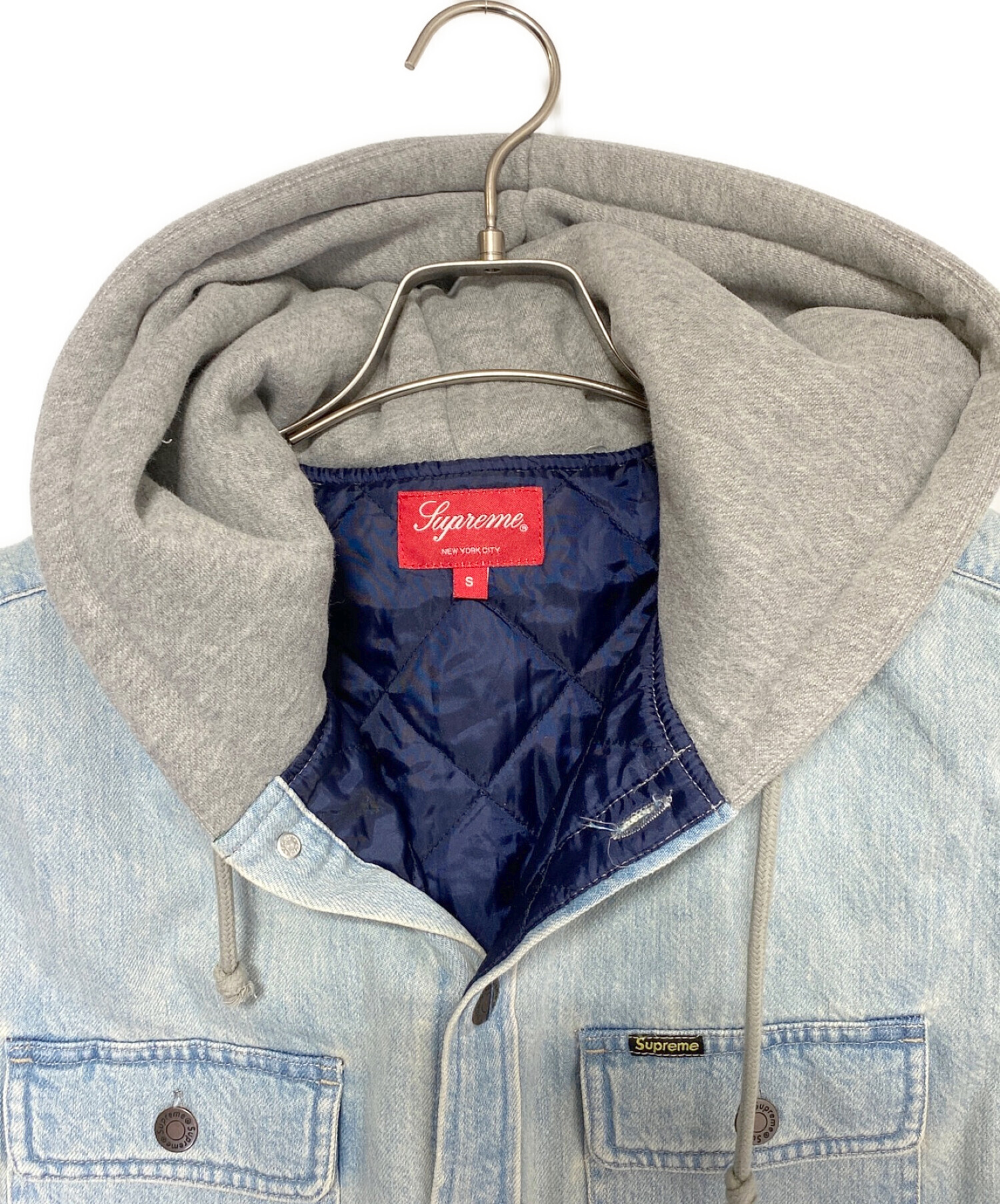 ジャケット・アウター Supreme 22F/W Fleece Hooded Denim Shirt シュプリーム SUPREME 22FW Fleece Hooded Denim Shirt フリースフード