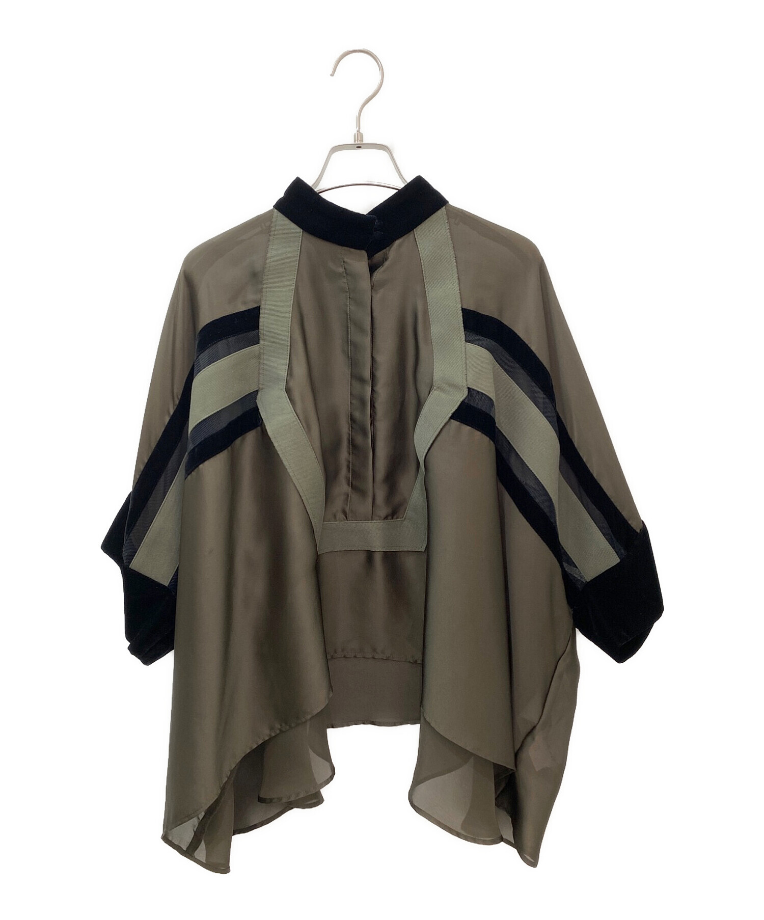 中古・古着通販】sacai (サカイ) KIMONOスリーブブラウス カーキ 