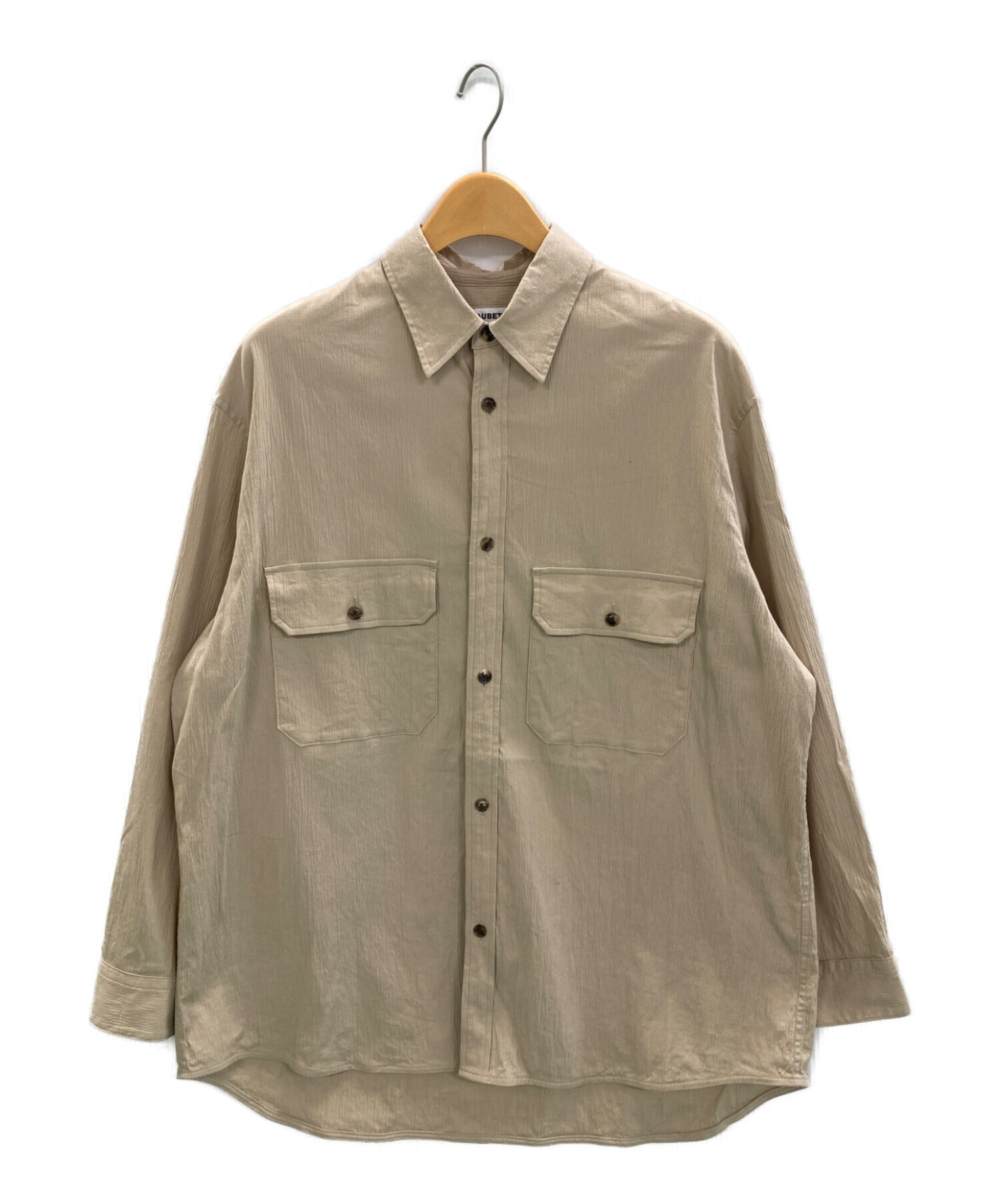 【ひろき様】AUBETT クレープクロス2ポケットサファリシャツ 中古・古着通販】AUBETT (オーベット) クレープクロス 2ポケット