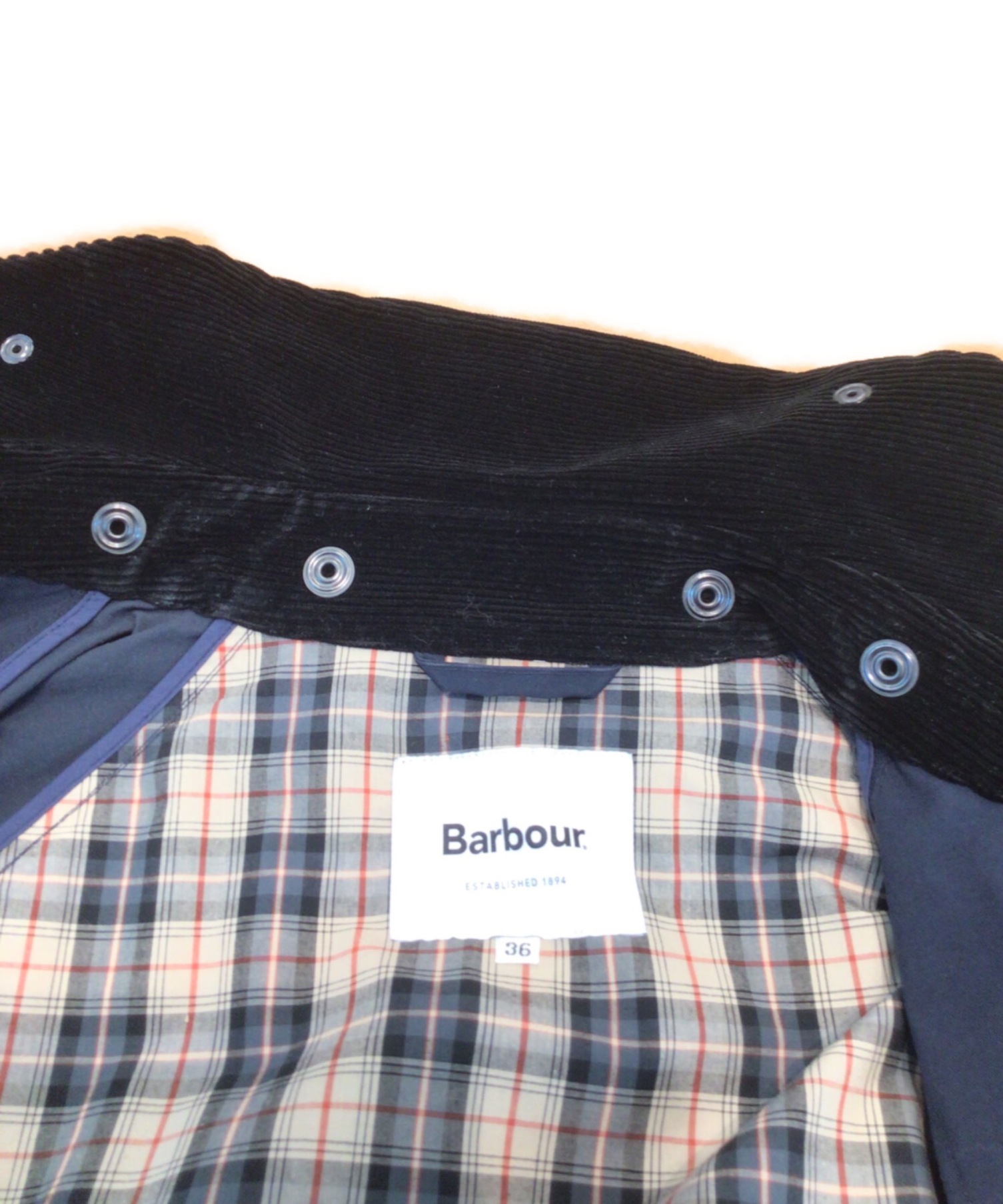 未使用品　バブアー　ニューバーレー　36サイズ　ダークネイビー 中古・古着通販】Barbour (バブアー) BURGHLEY / バーレー ネイビー