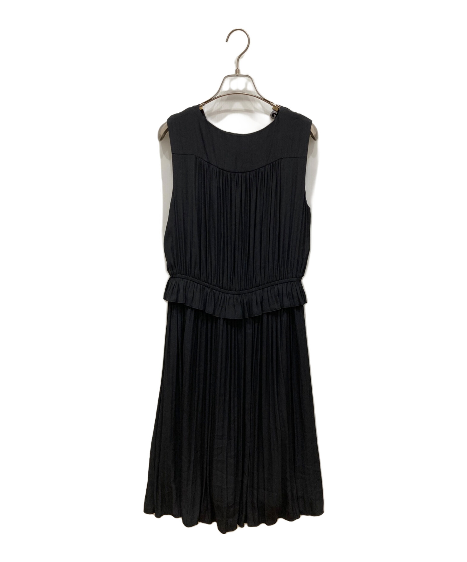 VIVIENNE TAM ブラック刺繍ノースリーブ ヴィヴィアンタムVIVIENNE TAM フラワー刺繍パワーネット切替