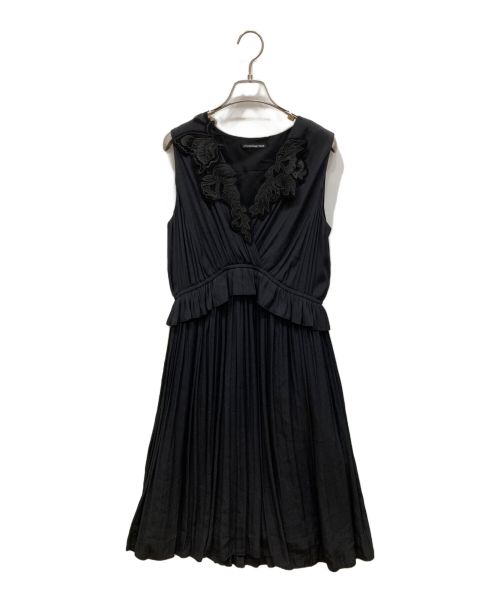 ヴィヴィアンタム 黒の刺繍入りノースリーブワンピース ヴィヴィアンタム ブラック ノースリーブ ワンピース ヴィヴィアンタム