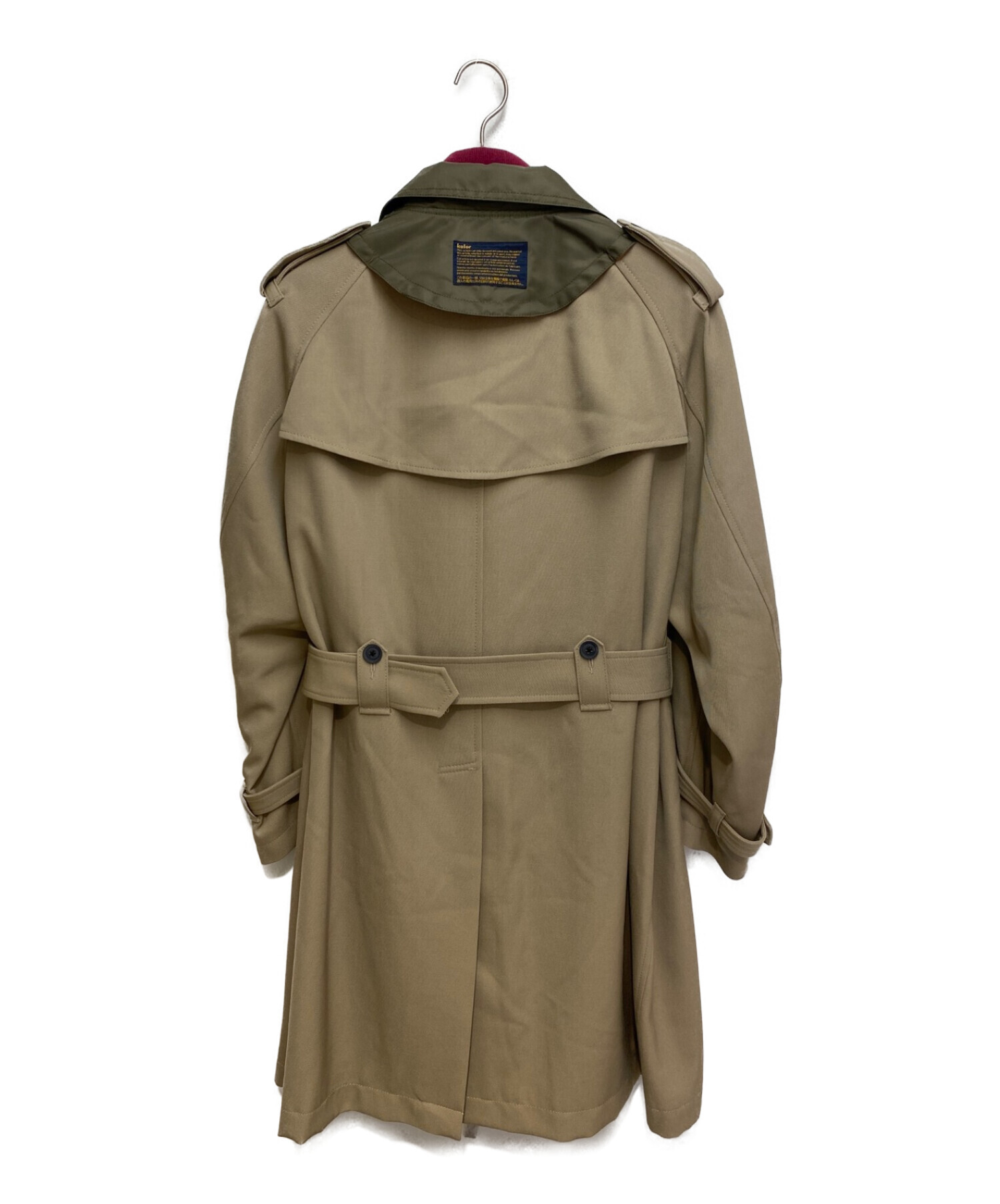 kolor ドッキングトレンチコート kolor 2022ssグレー/グリーン ポロドッキングトレンチコート