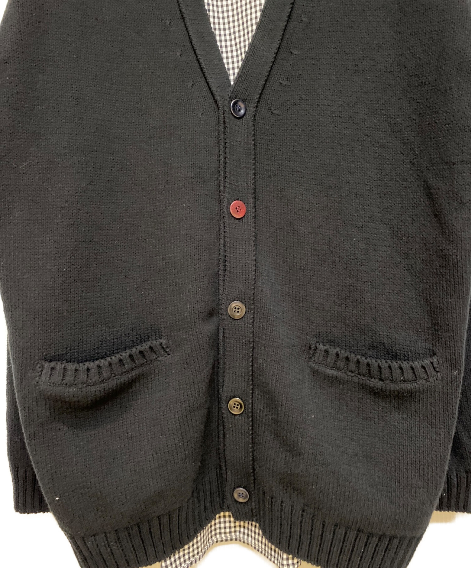 undercoverism アンダーカバー 切り返し ニット カーディガン 中古・古着通販】UNDERCOVER (アンダーカバー) 切替カーディガン