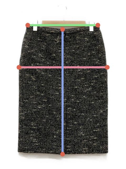 中古・古着通販】HERMES (エルメス) ツイードタイトスカート サイズ:40