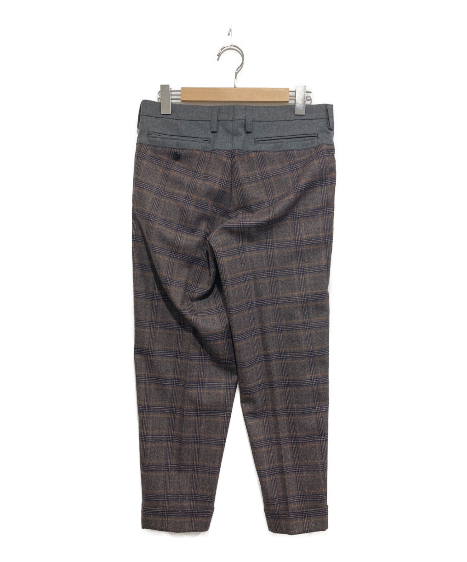 中古・古着通販】KOLOR (カラー) フランネルチェックパンツ ネイビー