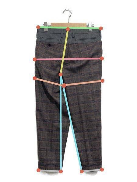 中古・古着通販】KOLOR (カラー) フランネルチェックパンツ ネイビー