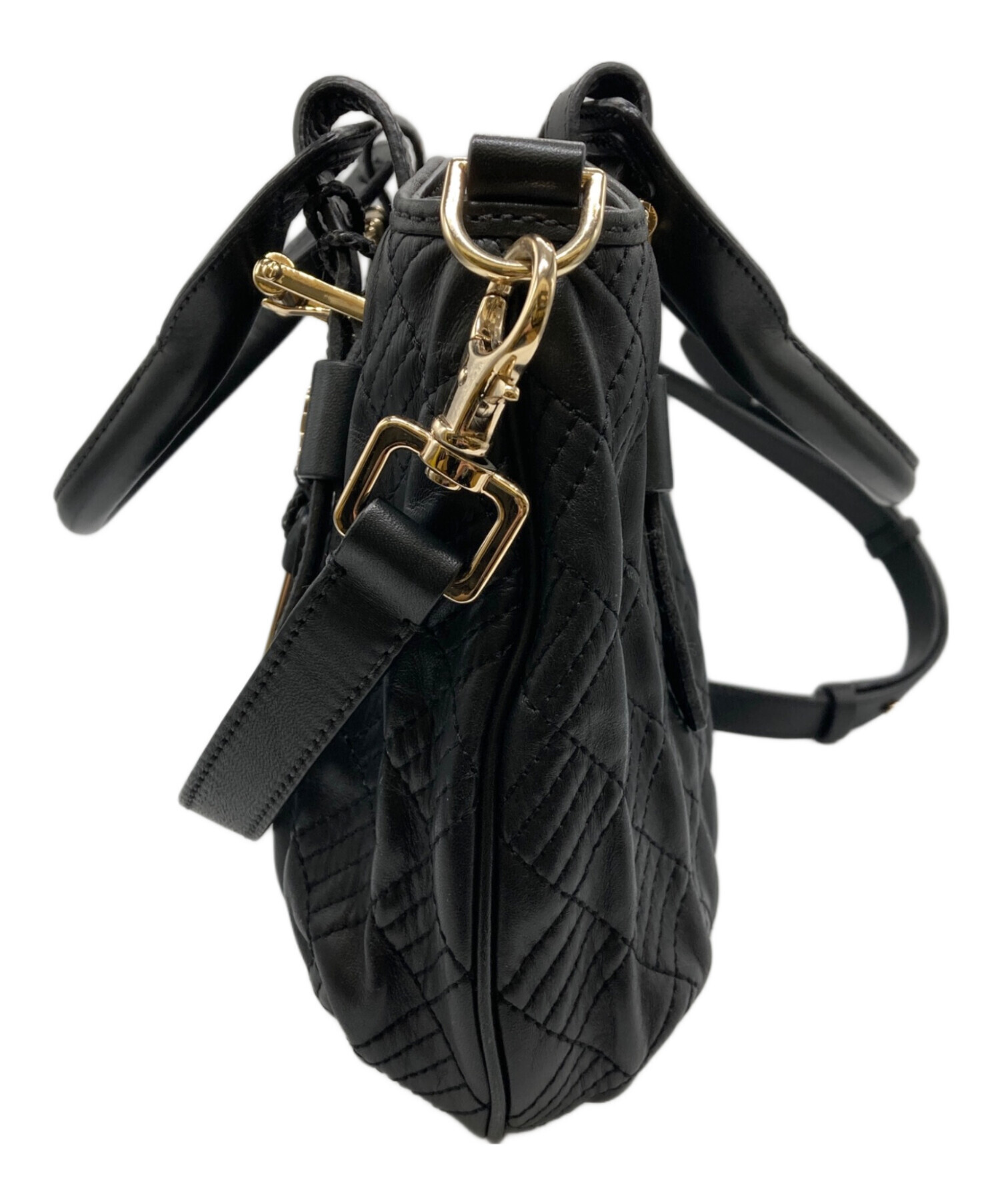 コールハーン ハンドバッグ 2way キルティングレザー 革 ロゴ ピンク 