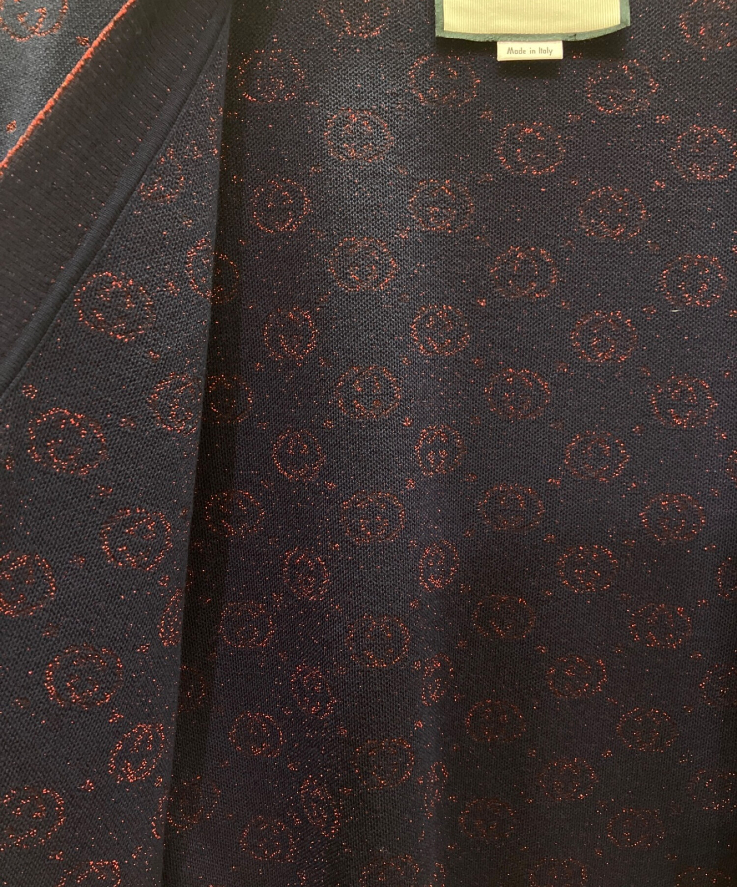 中古・古着通販】GUCCI (グッチ) GGロゴラメニットカーディガン