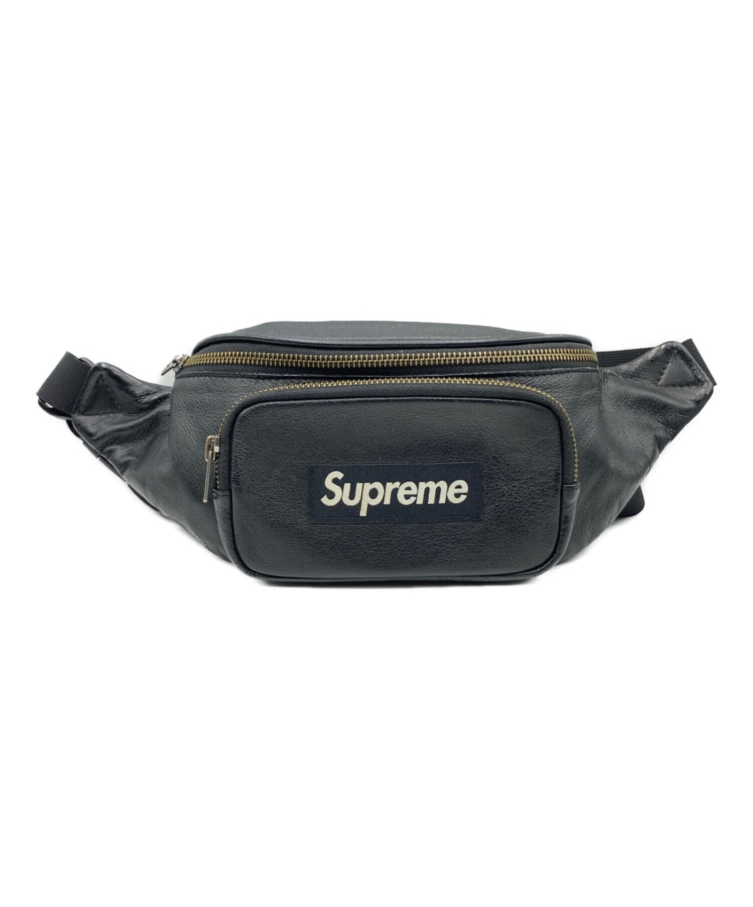 中古・古着通販】SUPREME (シュプリーム) Leather Waist Bag ブラック 