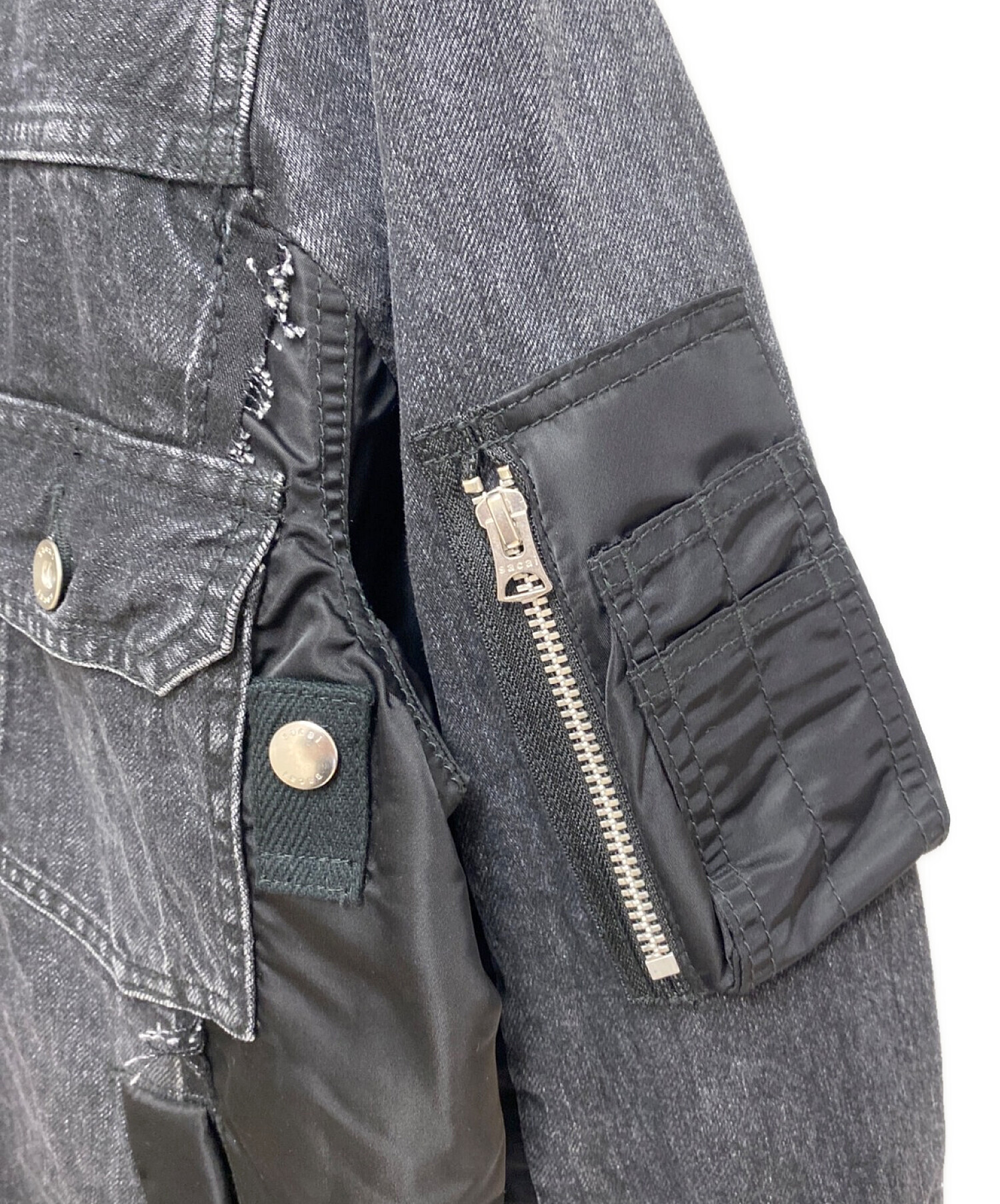 中古・古着通販】sacai (サカイ) Denim x MA-1 Jacket ブラック サイズ