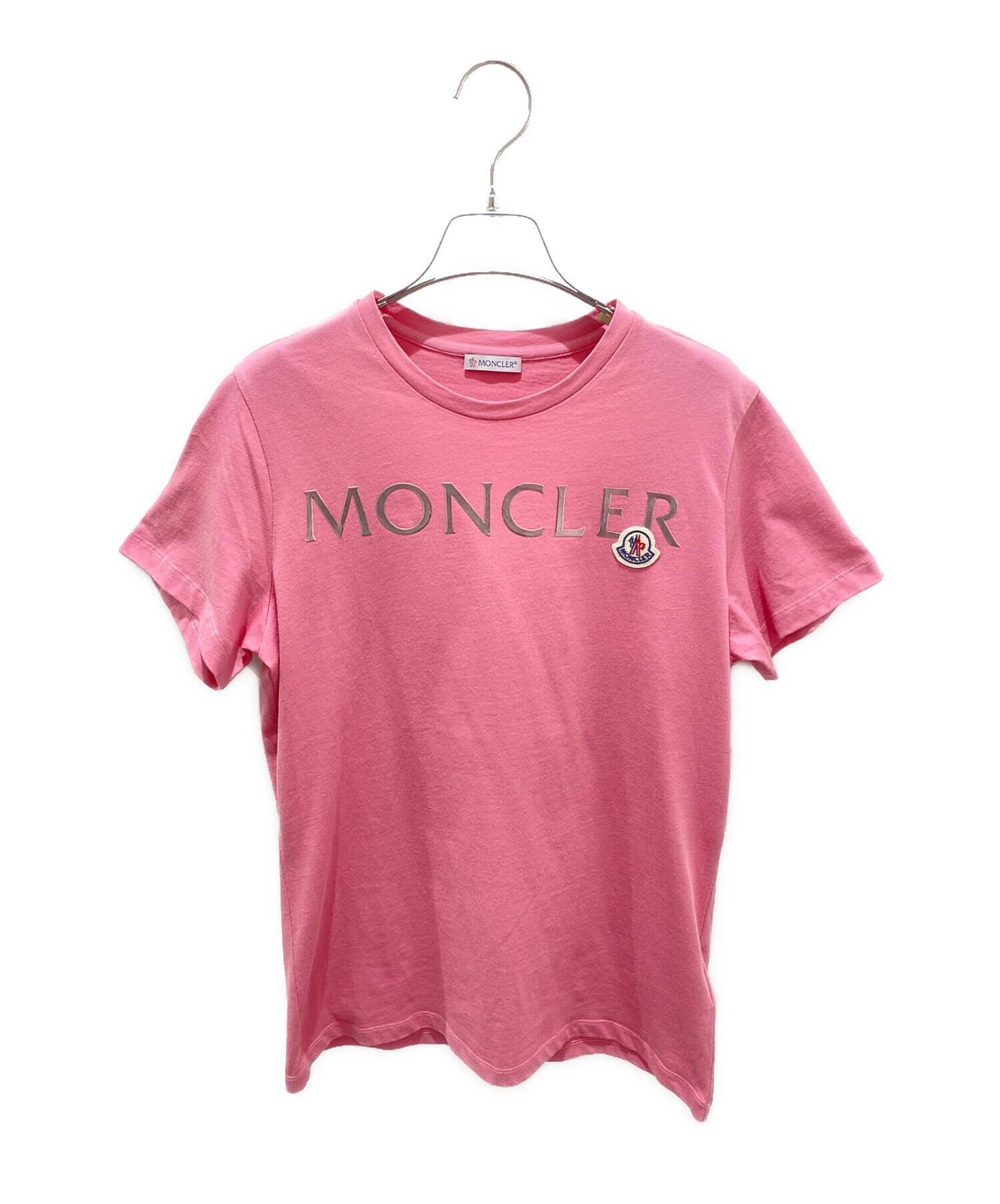 中古・古着通販】MONCLER (モンクレール) ロゴTシャツ ピンク サイズ:S 