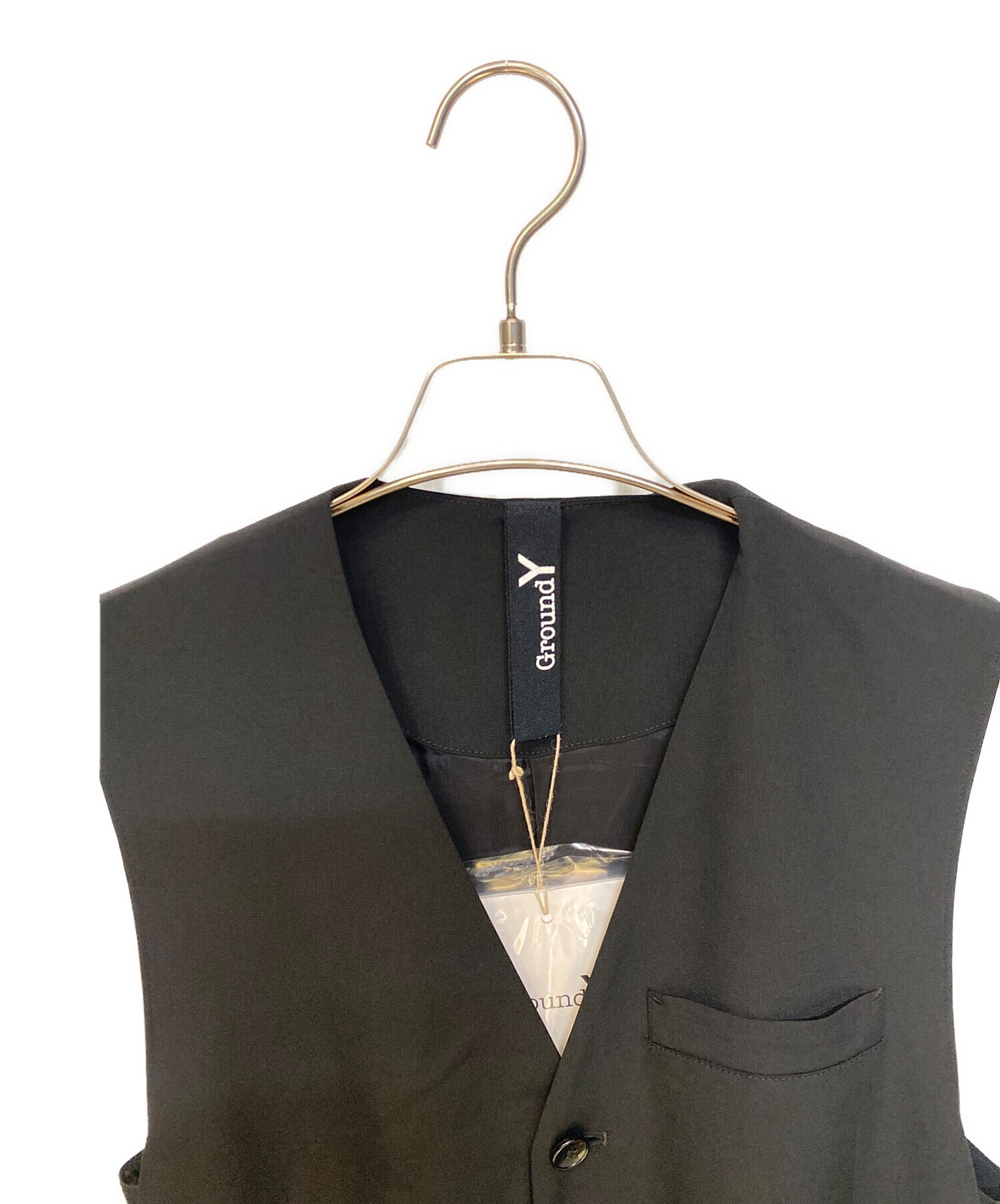 Ground Y グラウンド ワイ　ロングベスト 中古・古着通販】GROUND Y (グラウンドワイ) ロングベスト ブラック